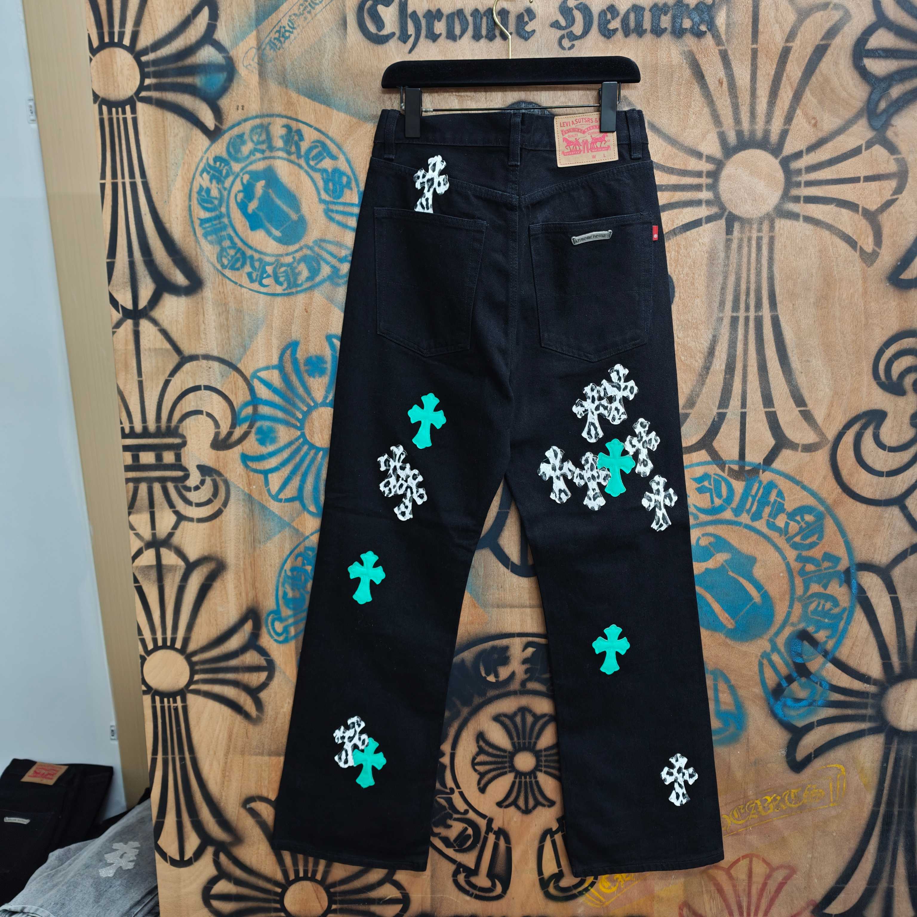 Cheap Chrome Hearts Jeans in 216344, $80 USD- [IB216344] - Replica Chrome Hearts Jeans