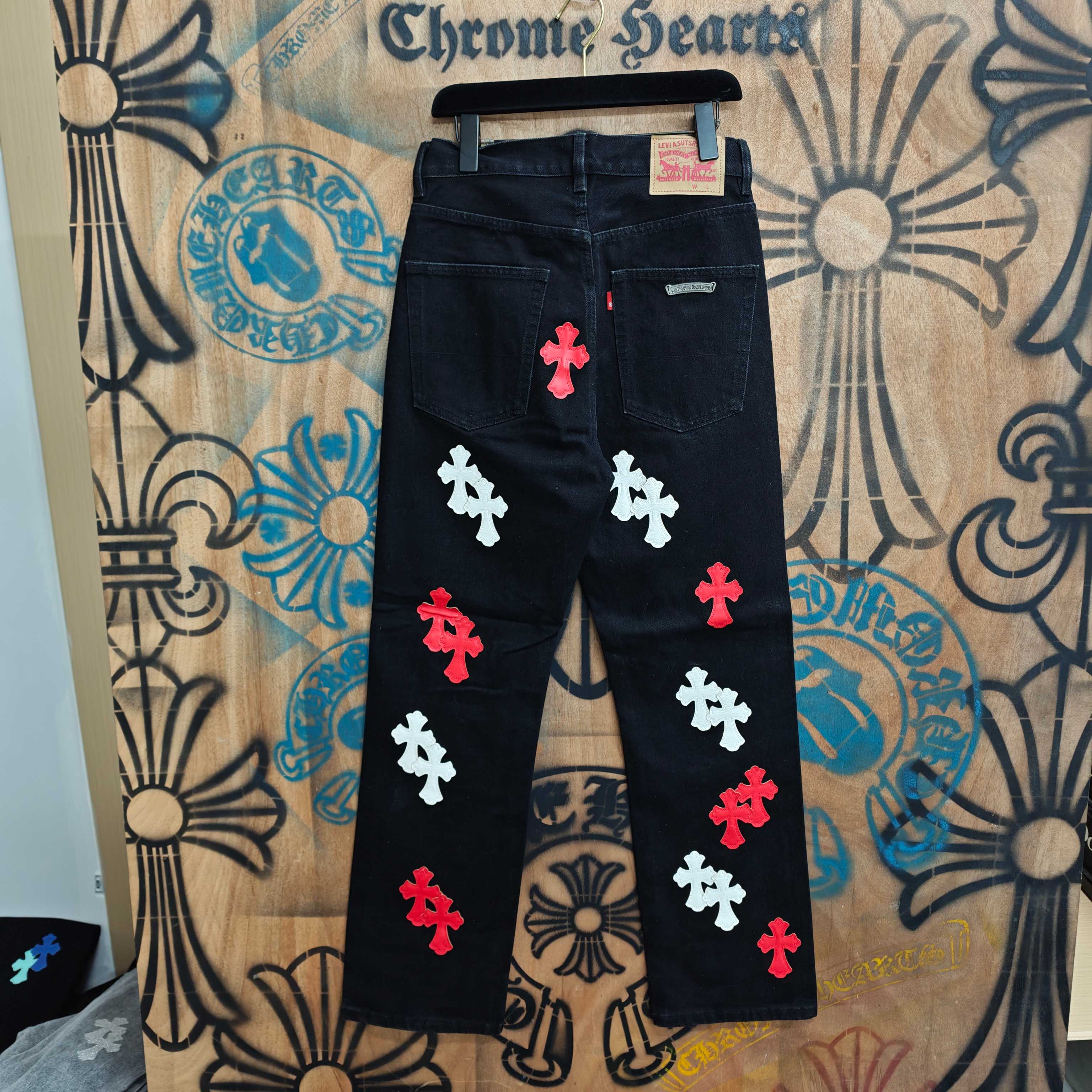 Cheap Chrome Hearts Jeans in 216345, $80 USD- [IB216345] - Replica Chrome Hearts Jeans