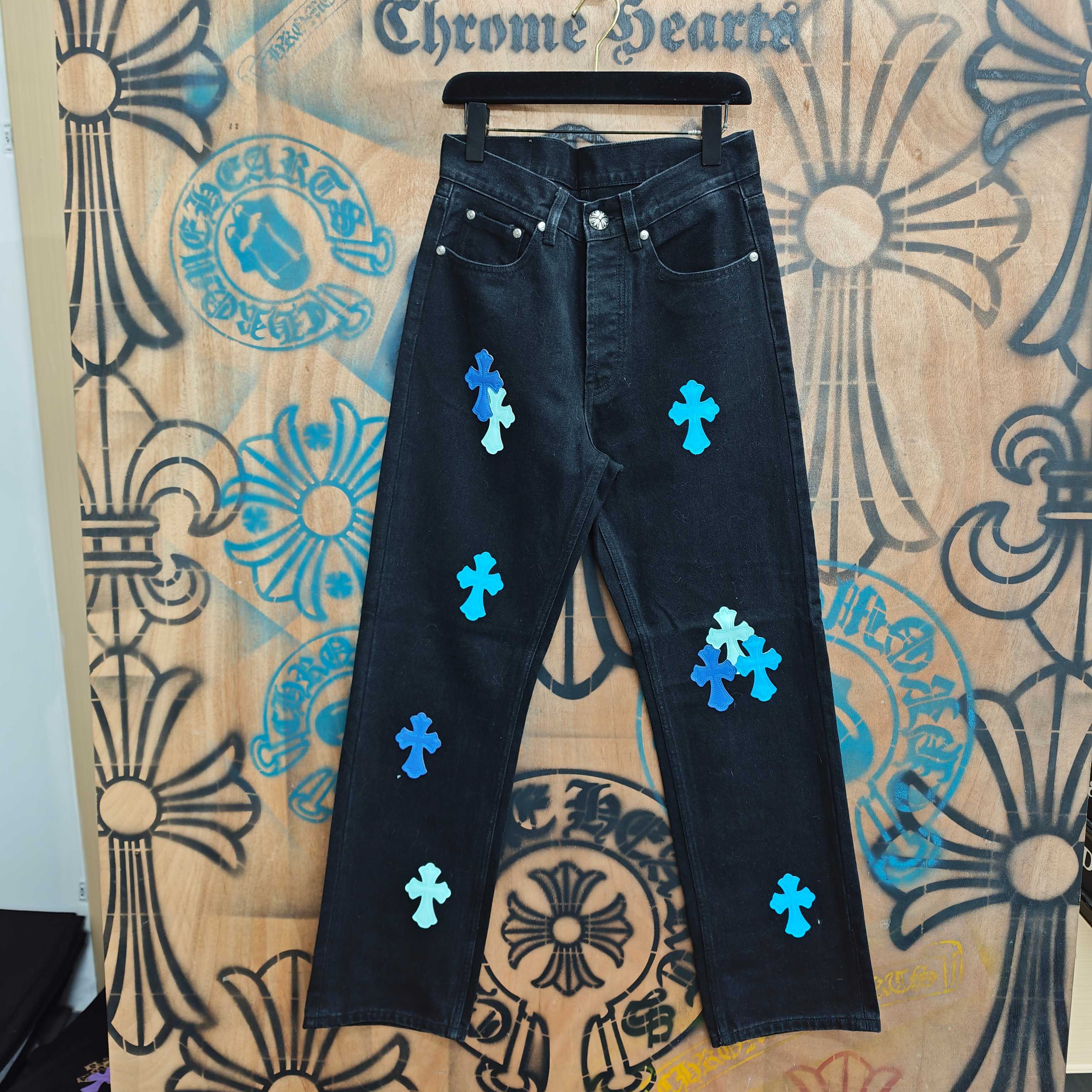 Cheap Chrome Hearts Jeans in 216346, $80 USD- [IB216346] - Replica Chrome Hearts Jeans