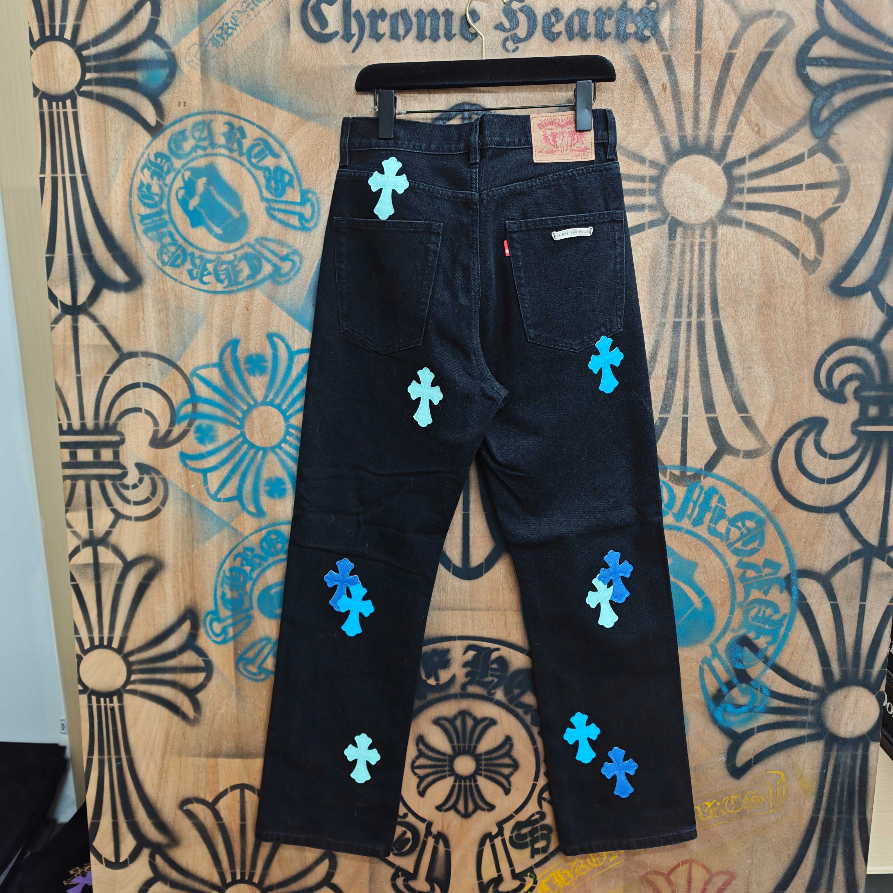 Cheap Chrome Hearts Jeans in 216346, $80 USD- [IB216346] - Replica Chrome Hearts Jeans