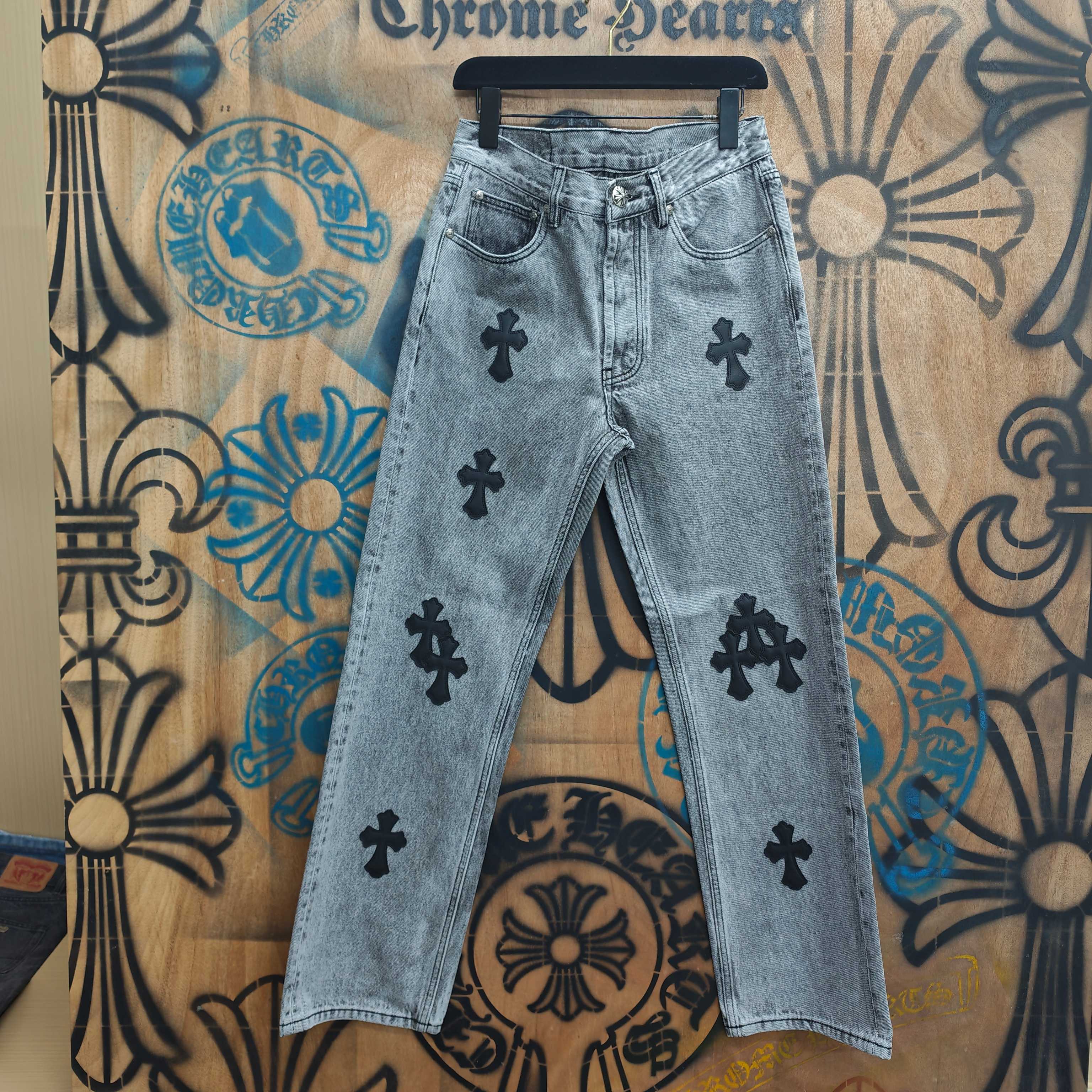 Cheap Chrome Hearts Jeans in 216347, $80 USD- [IB216347] - Replica Chrome Hearts Jeans