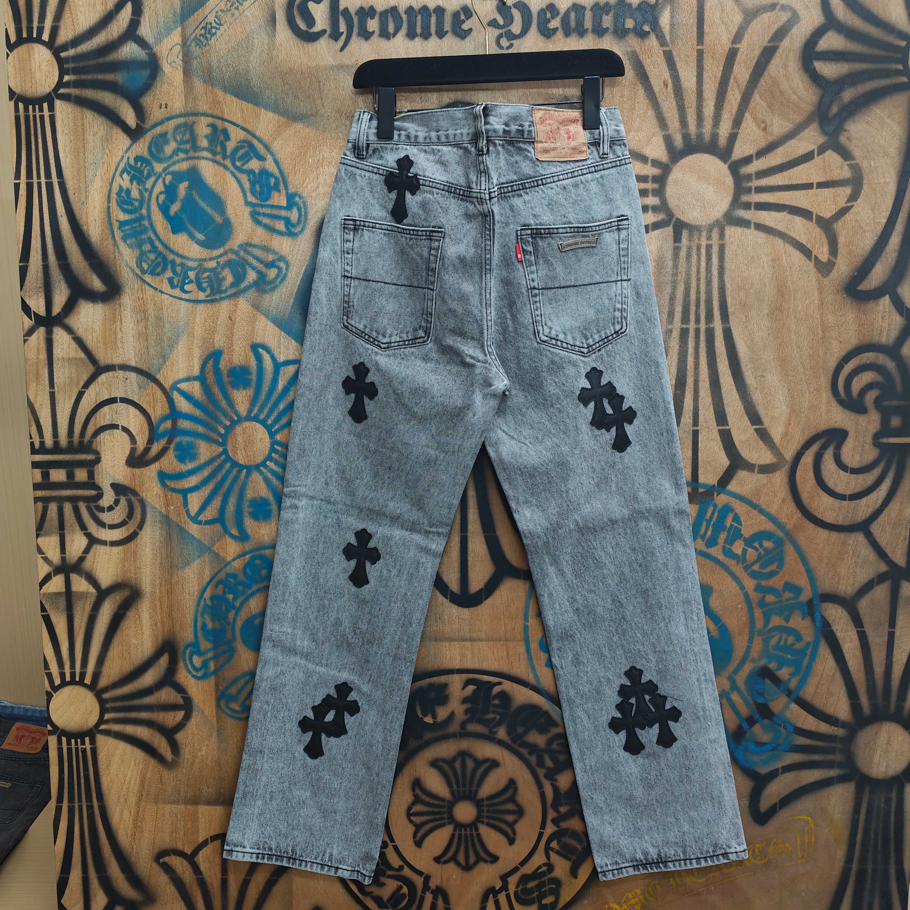Cheap Chrome Hearts Jeans in 216347, $80 USD- [IB216347] - Replica Chrome Hearts Jeans