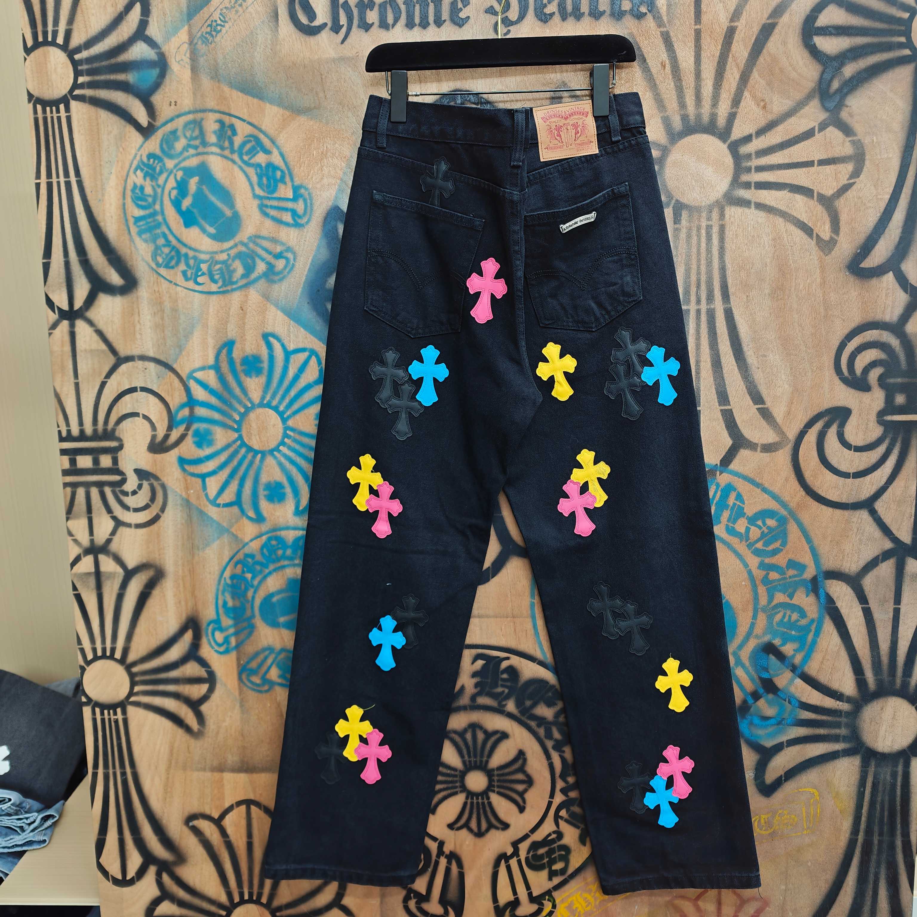 Cheap Chrome Hearts Jeans in 216349, $80 USD- [IB216349] - Replica Chrome Hearts Jeans
