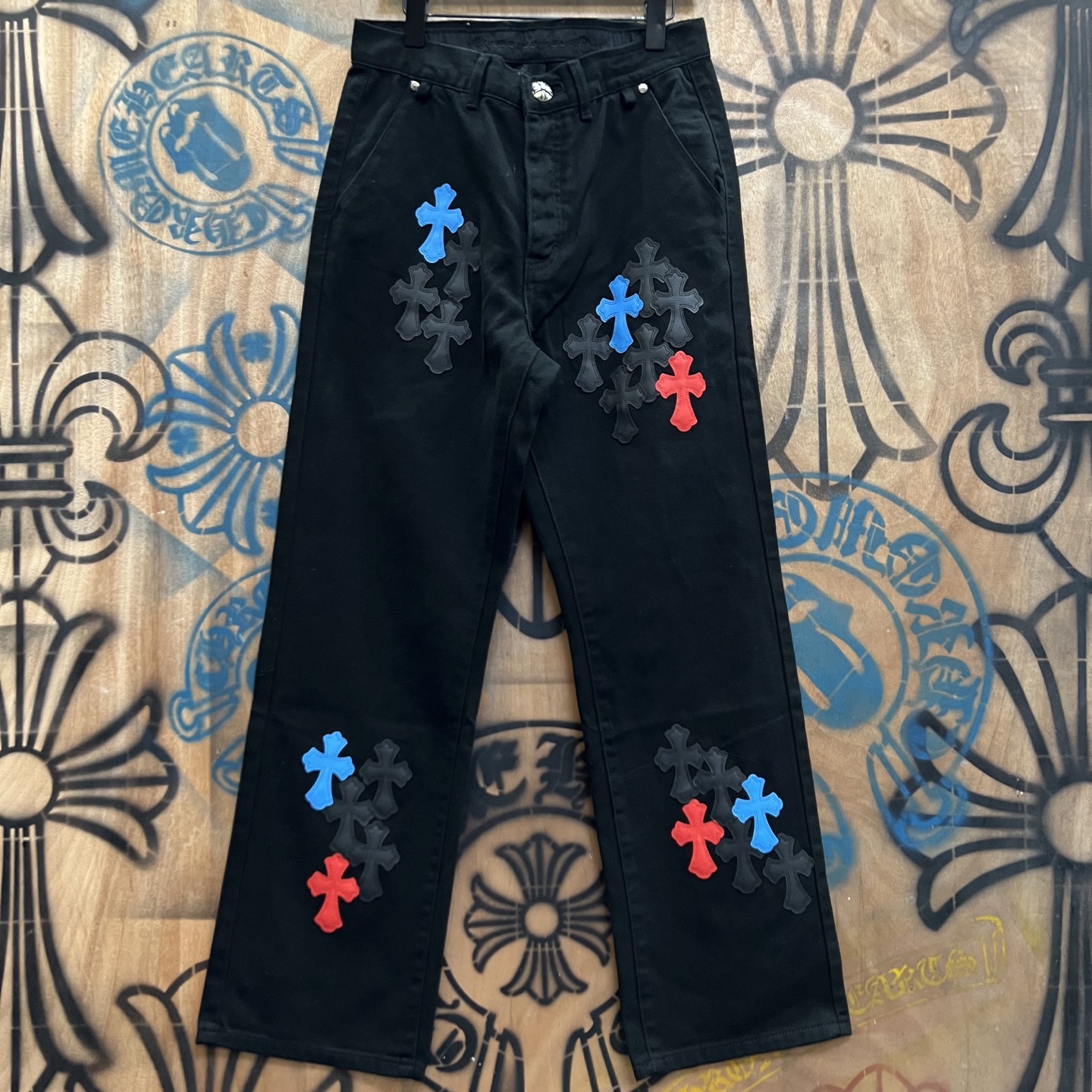 Cheap Chrome Hearts Jeans in 216353, $80 USD- [IB216353] - Replica Chrome Hearts Jeans