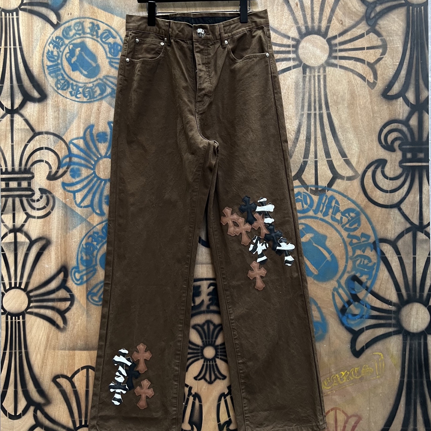 Cheap Chrome Hearts Jeans in 216357, $80 USD- [IB216357] - Replica Chrome Hearts Jeans