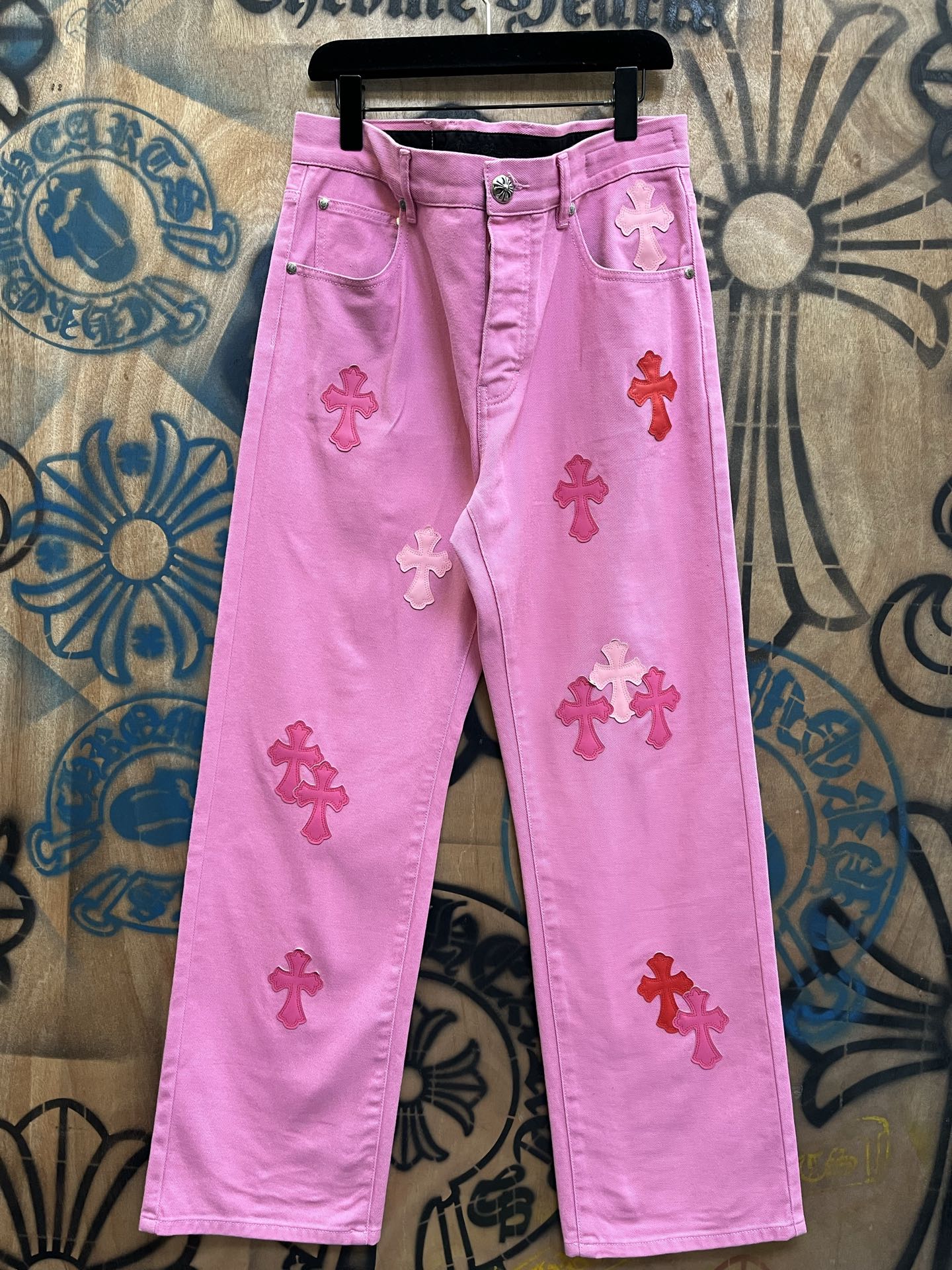 Cheap Chrome Hearts Jeans in 216358, $80 USD- [IB216358] - Replica Chrome Hearts Jeans