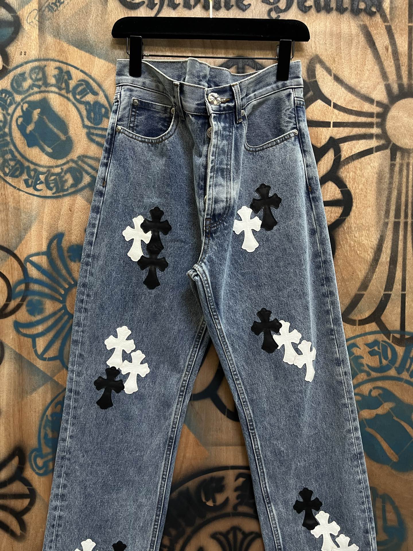 Cheap Chrome Hearts Jeans in 216360, $80 USD- [IB216360] - Replica Chrome Hearts Jeans