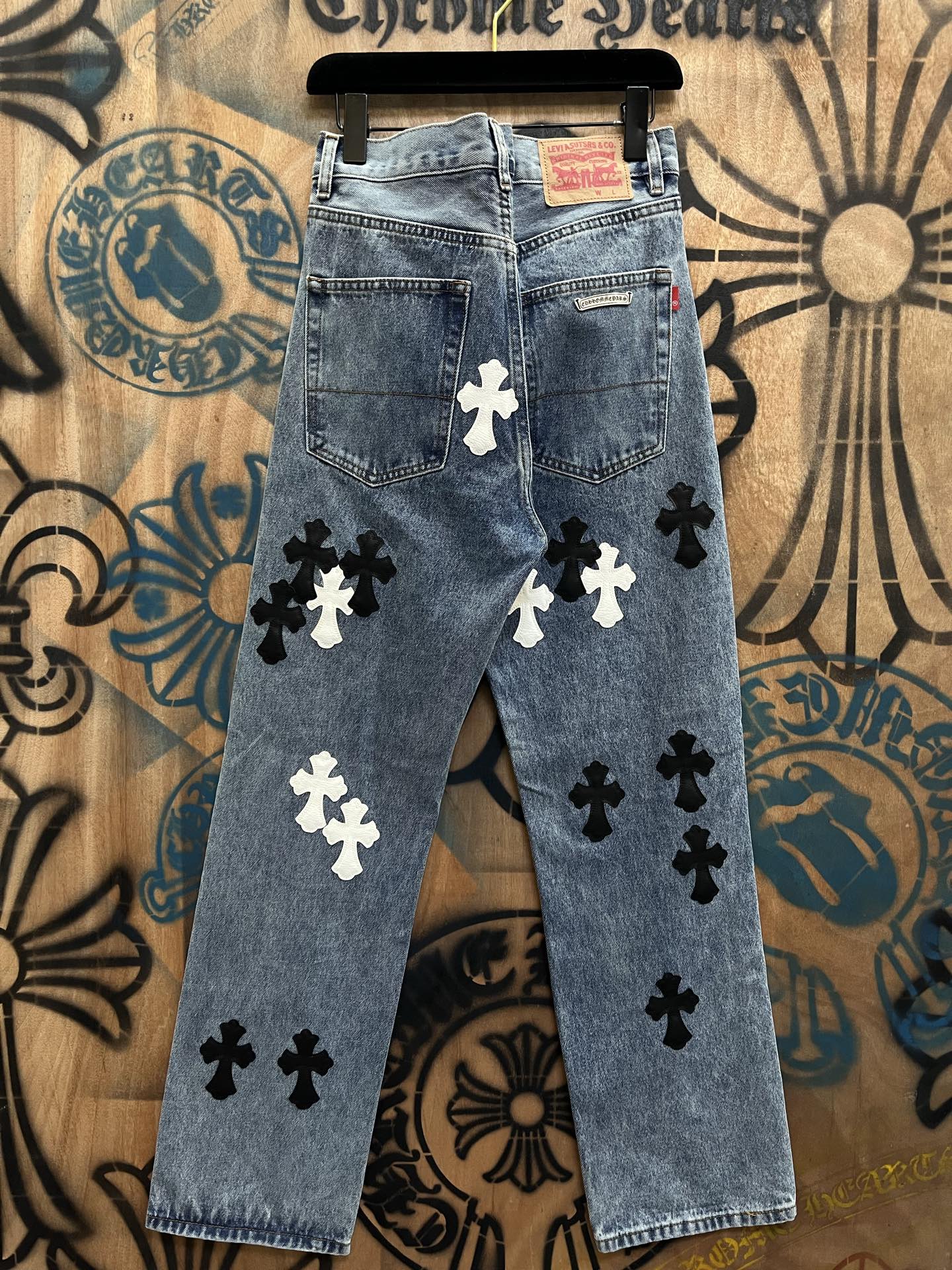 Cheap Chrome Hearts Jeans in 216360, $80 USD- [IB216360] - Replica Chrome Hearts Jeans