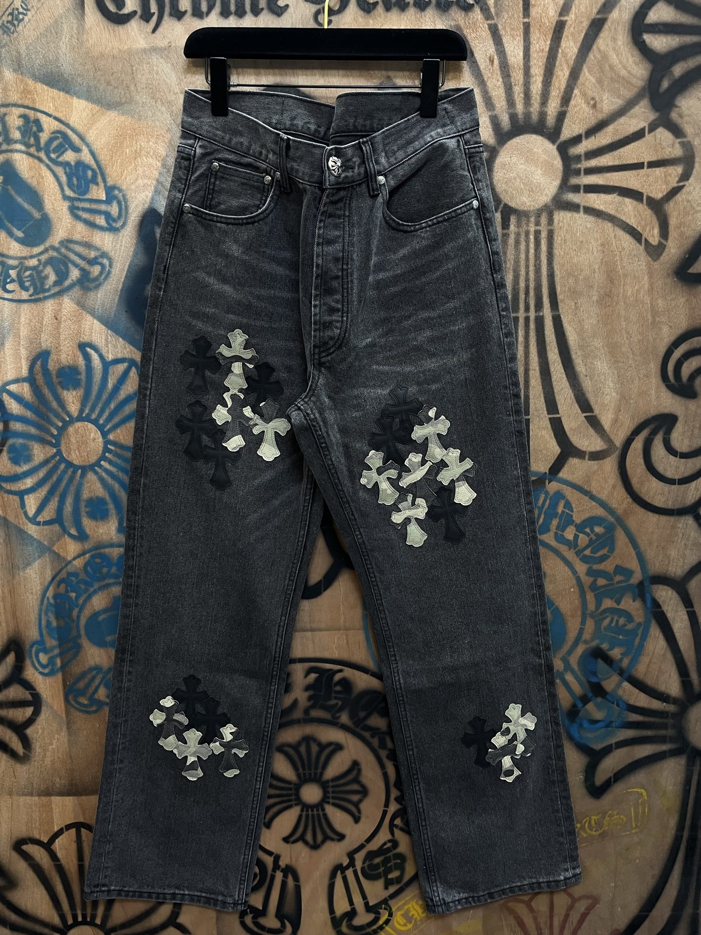 Cheap Chrome Hearts Jeans in 216361, $80 USD- [IB216361] - Replica Chrome Hearts Jeans