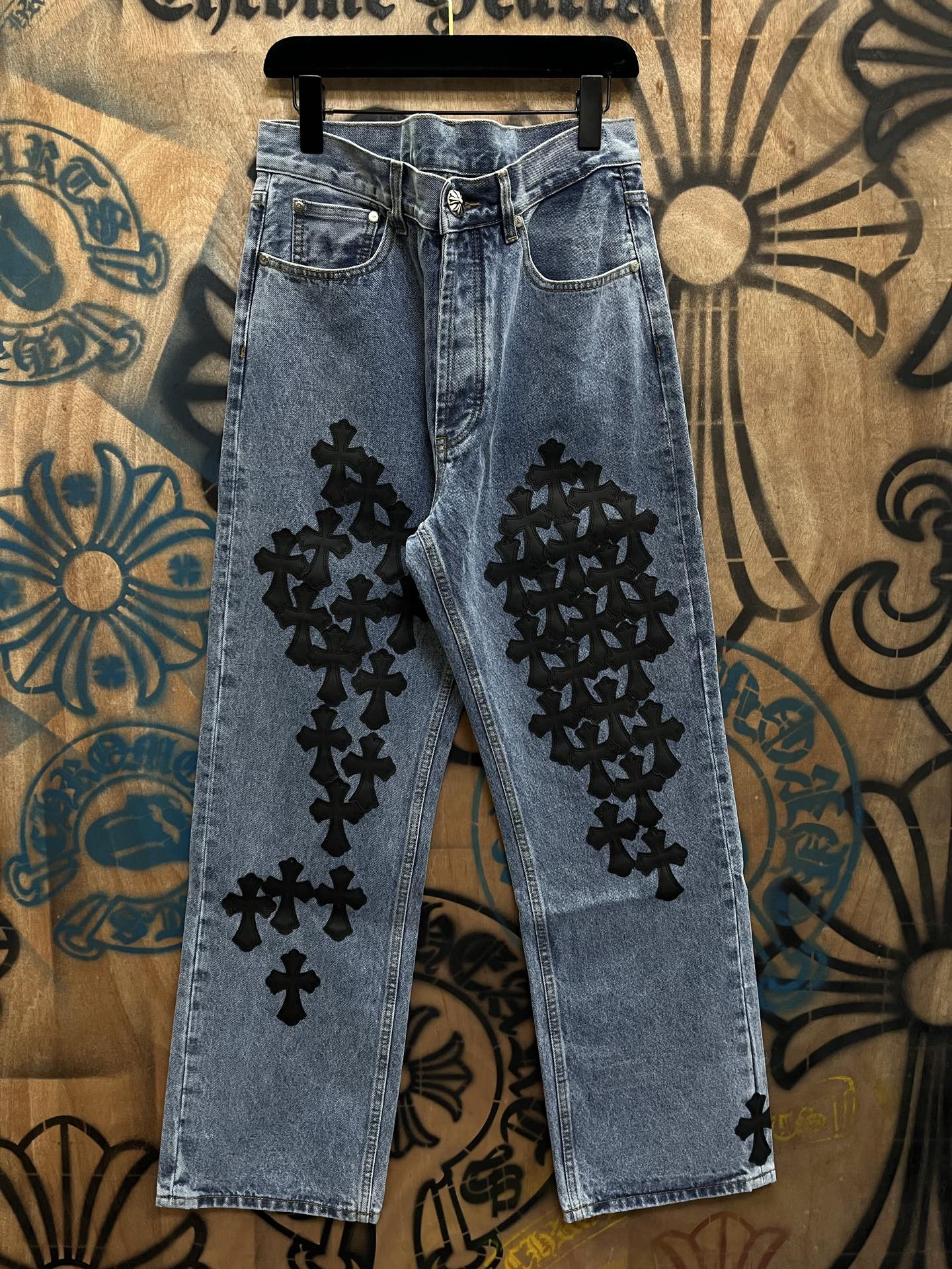Cheap Chrome Hearts Jeans in 216362, $80 USD- [IB216362] - Replica Chrome Hearts Jeans