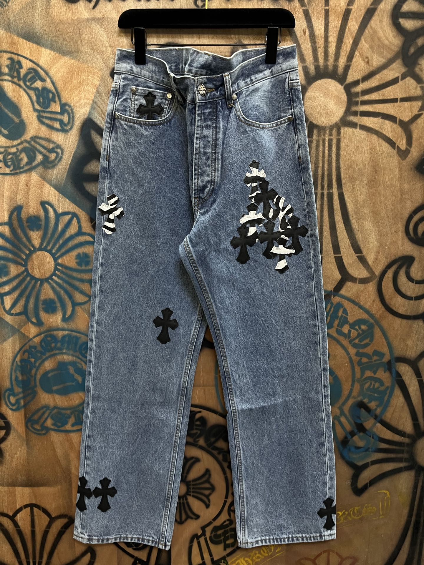 Cheap Chrome Hearts Jeans in 216363, $80 USD- [IB216363] - Replica Chrome Hearts Jeans