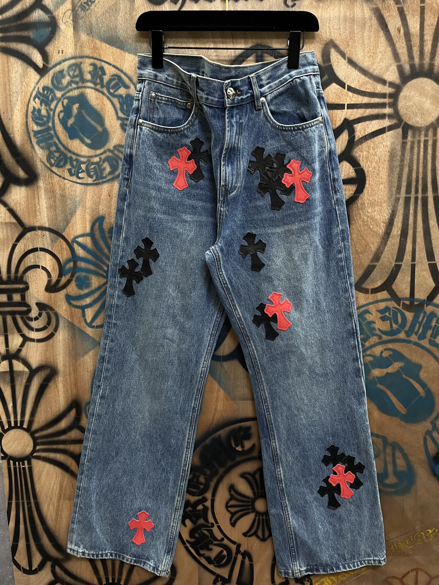 Cheap Chrome Hearts Jeans in 216364, $80 USD- [IB216364] - Replica Chrome Hearts Jeans