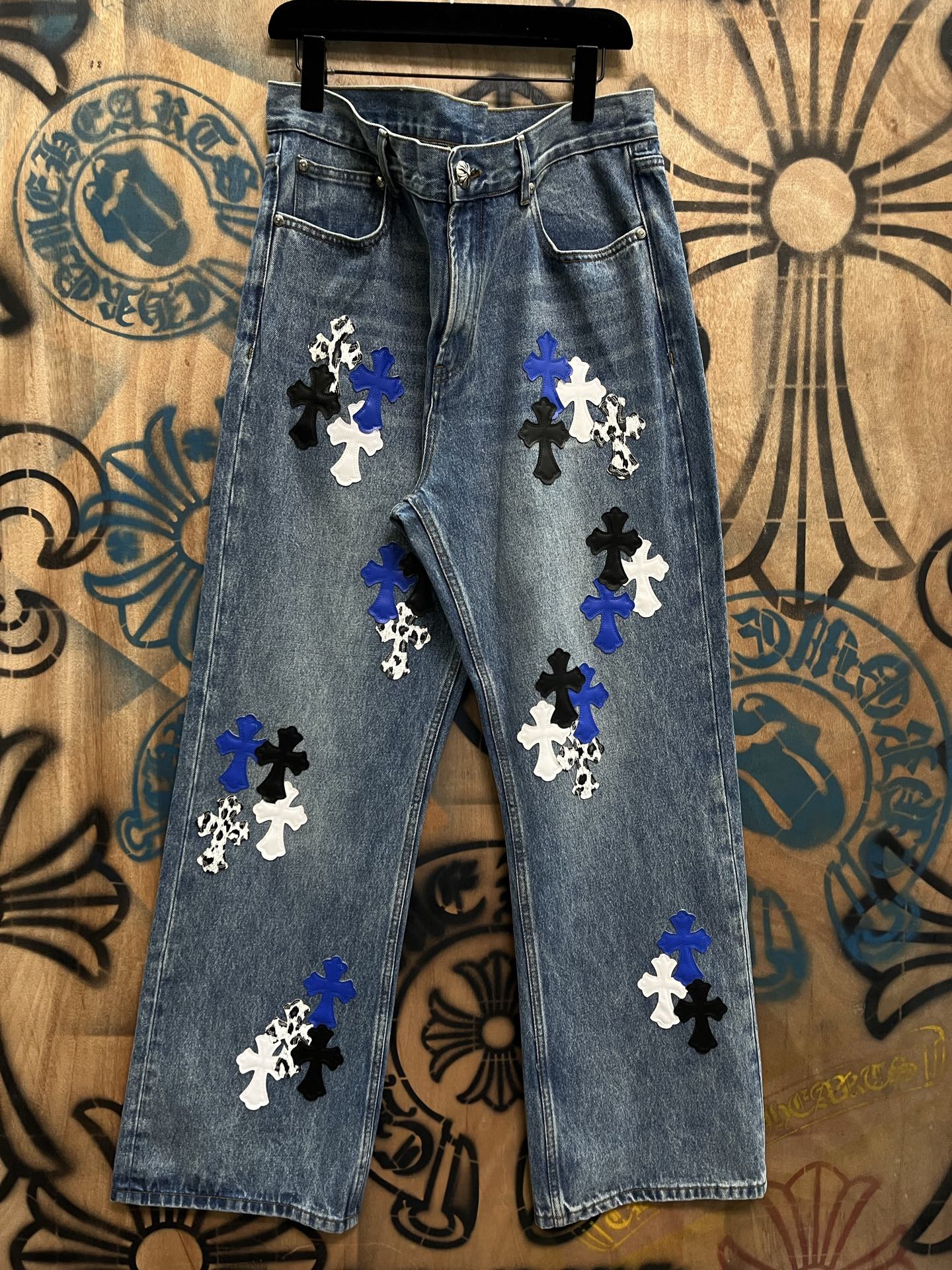 Cheap Chrome Hearts Jeans in 216366, $80 USD- [IB216366] - Replica Chrome Hearts Jeans