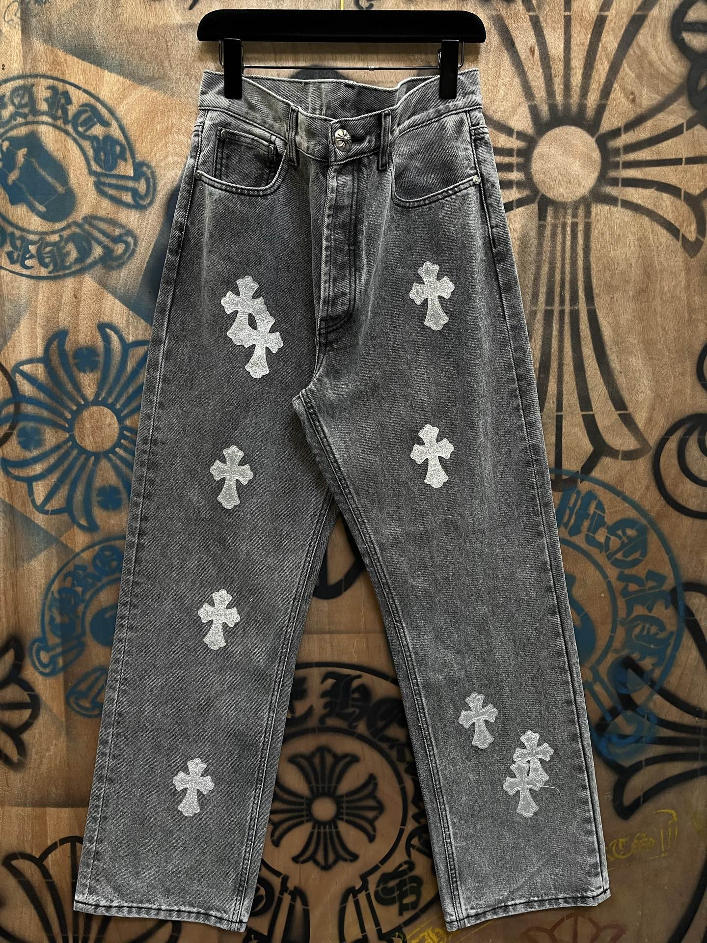 Cheap Chrome Hearts Jeans in 216368, $80 USD- [IB216368] - Replica Chrome Hearts Jeans