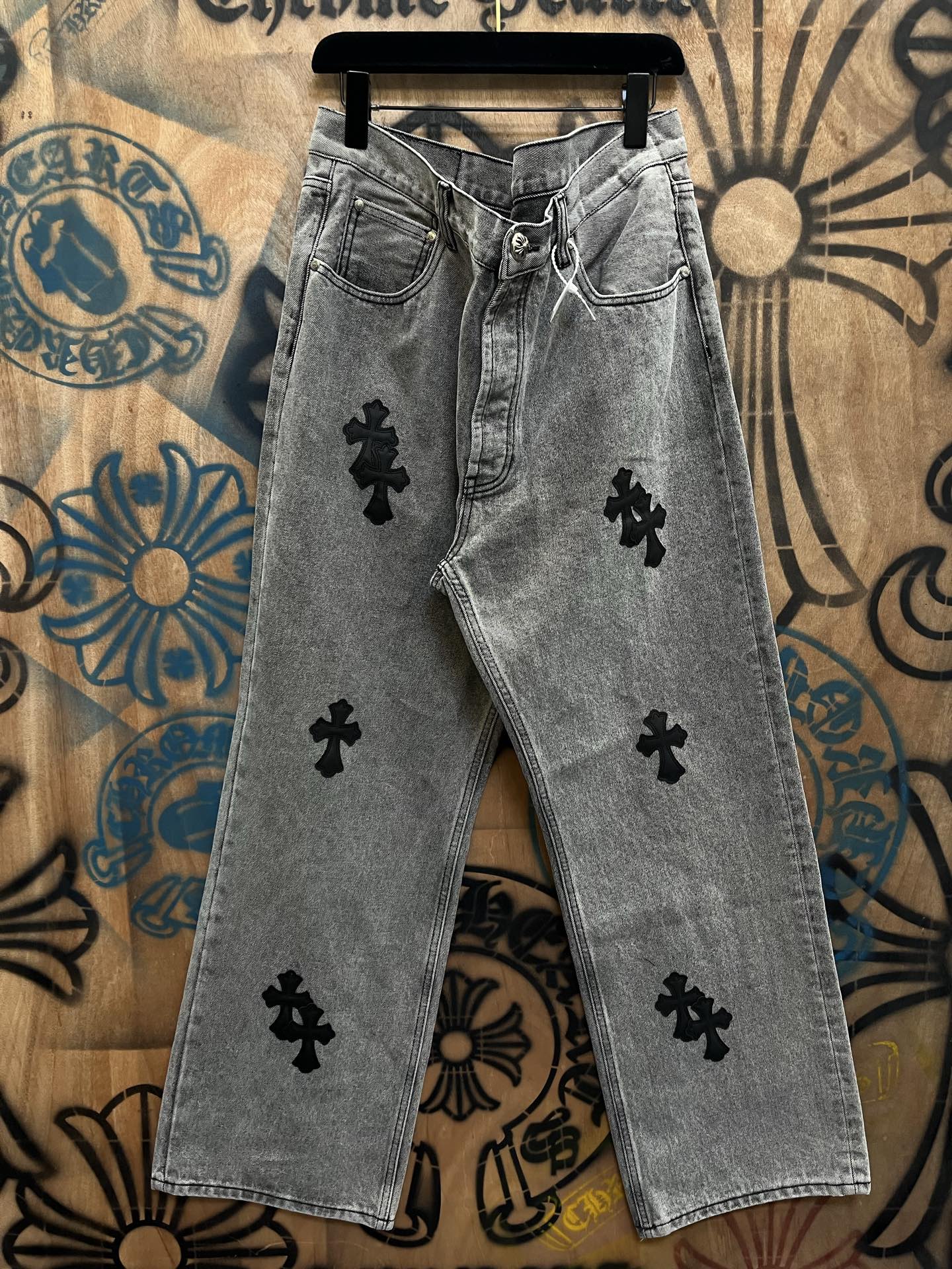 Cheap Chrome Hearts Jeans in 216369, $80 USD- [IB216369] - Replica Chrome Hearts Jeans