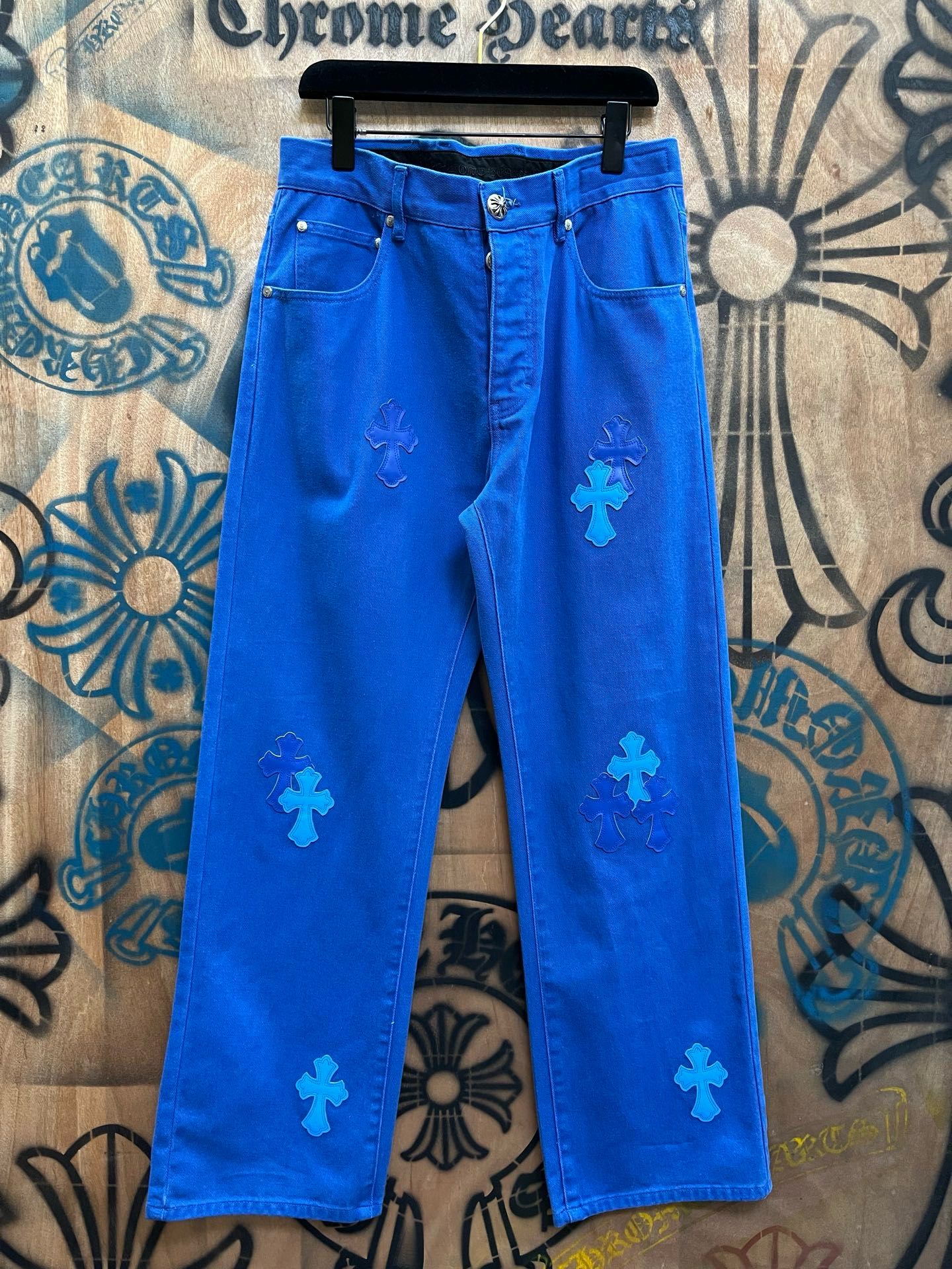Cheap Chrome Hearts Jeans in 216370, $80 USD- [IB216370] - Replica Chrome Hearts Jeans