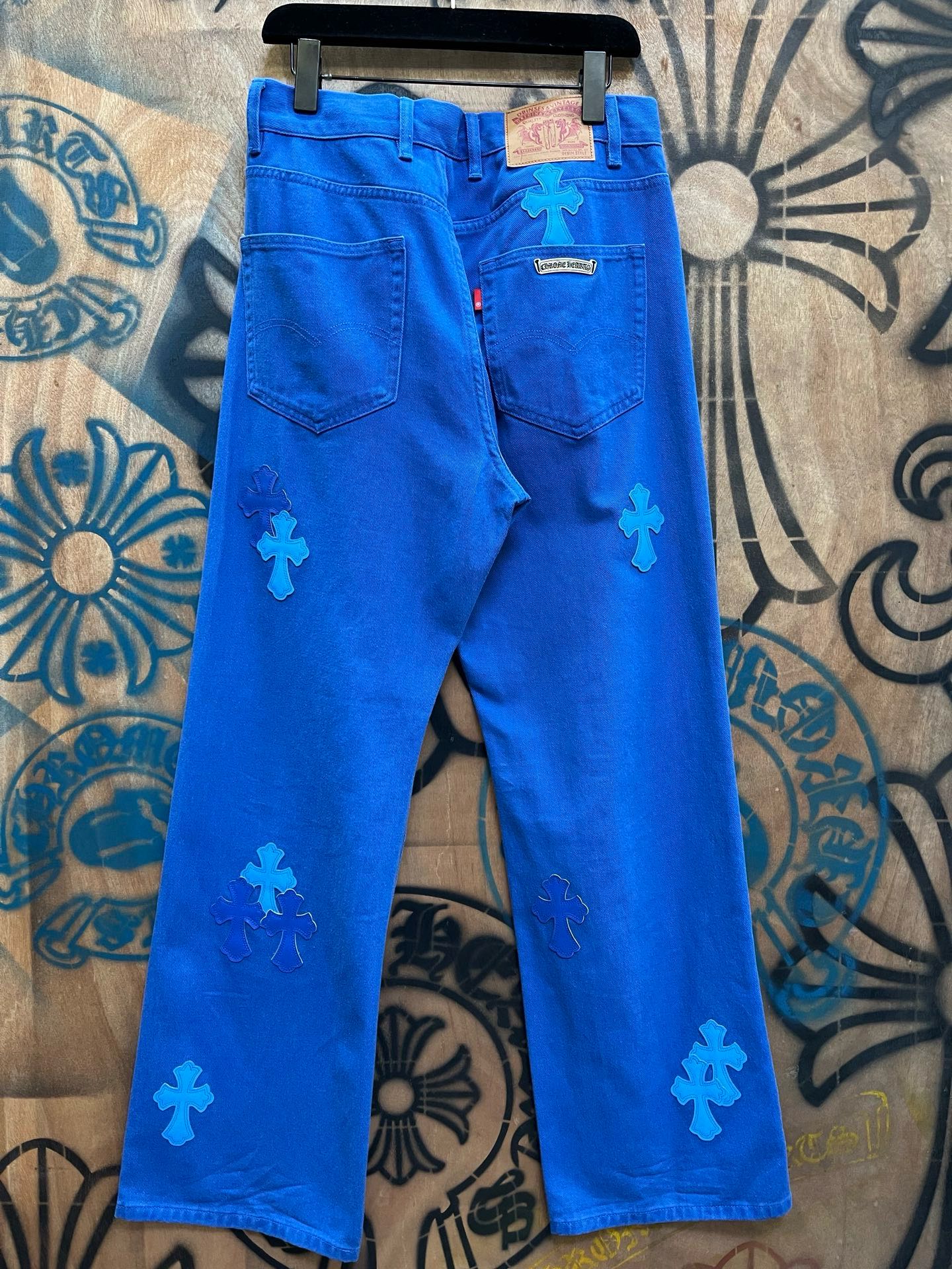 Cheap Chrome Hearts Jeans in 216370, $80 USD- [IB216370] - Replica Chrome Hearts Jeans