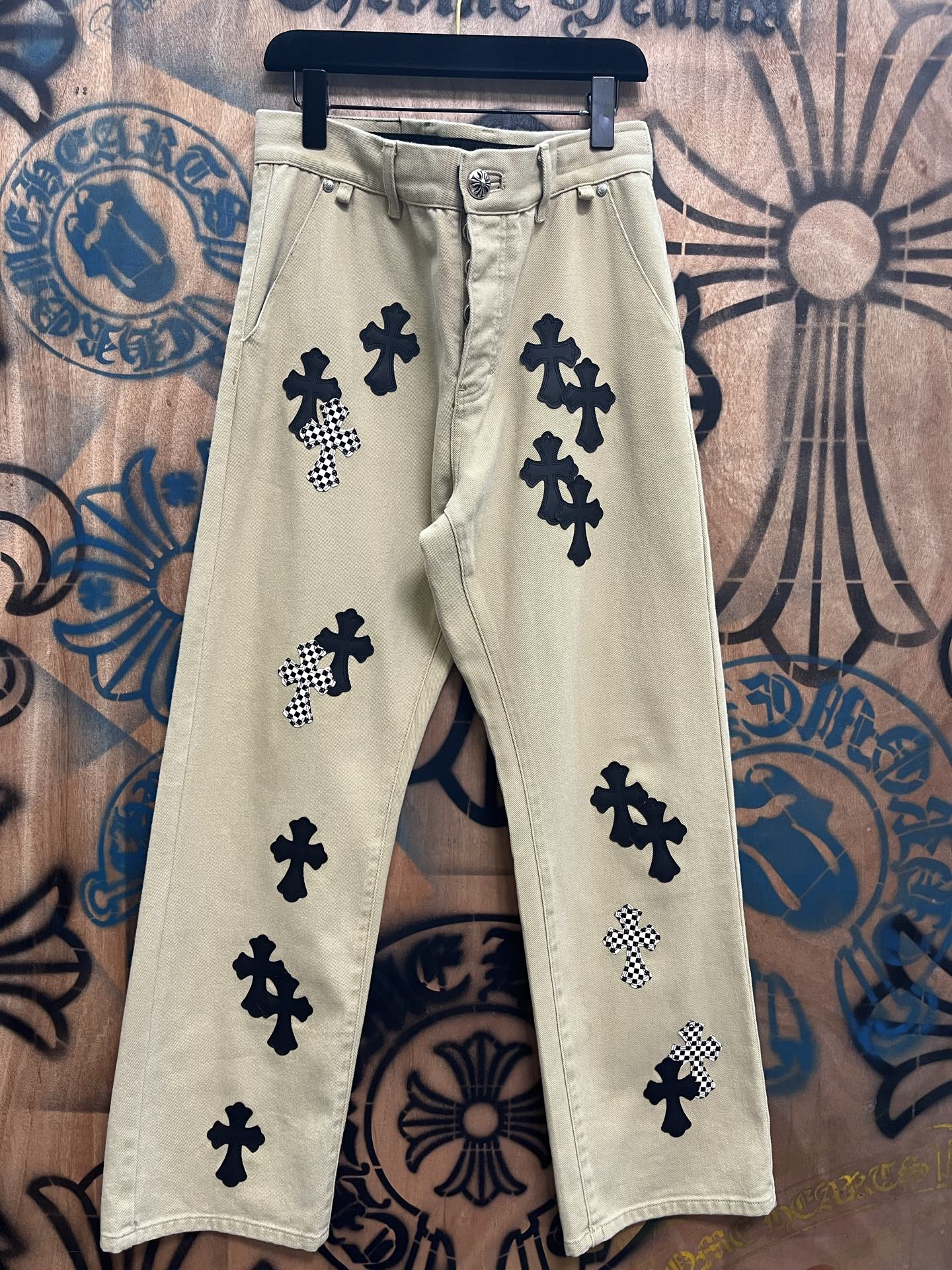 Cheap Chrome Hearts Jeans in 216374, $80 USD- [IB216374] - Replica Chrome Hearts Jeans