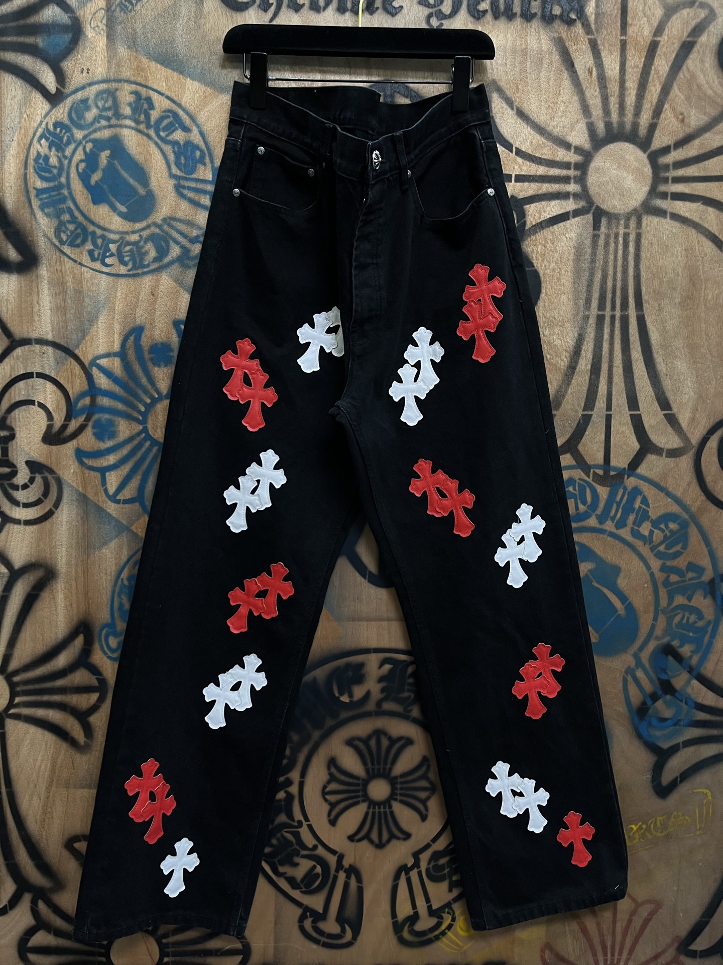 Cheap Chrome Hearts Jeans in 216375, $80 USD- [IB216375] - Replica Chrome Hearts Jeans