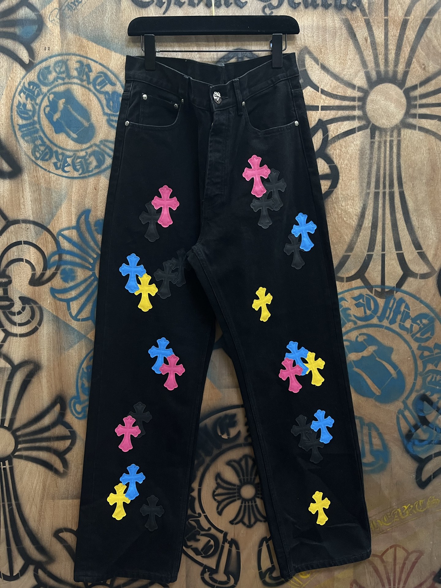 Cheap Chrome Hearts Jeans in 216377, $80 USD- [IB216377] - Replica Chrome Hearts Jeans