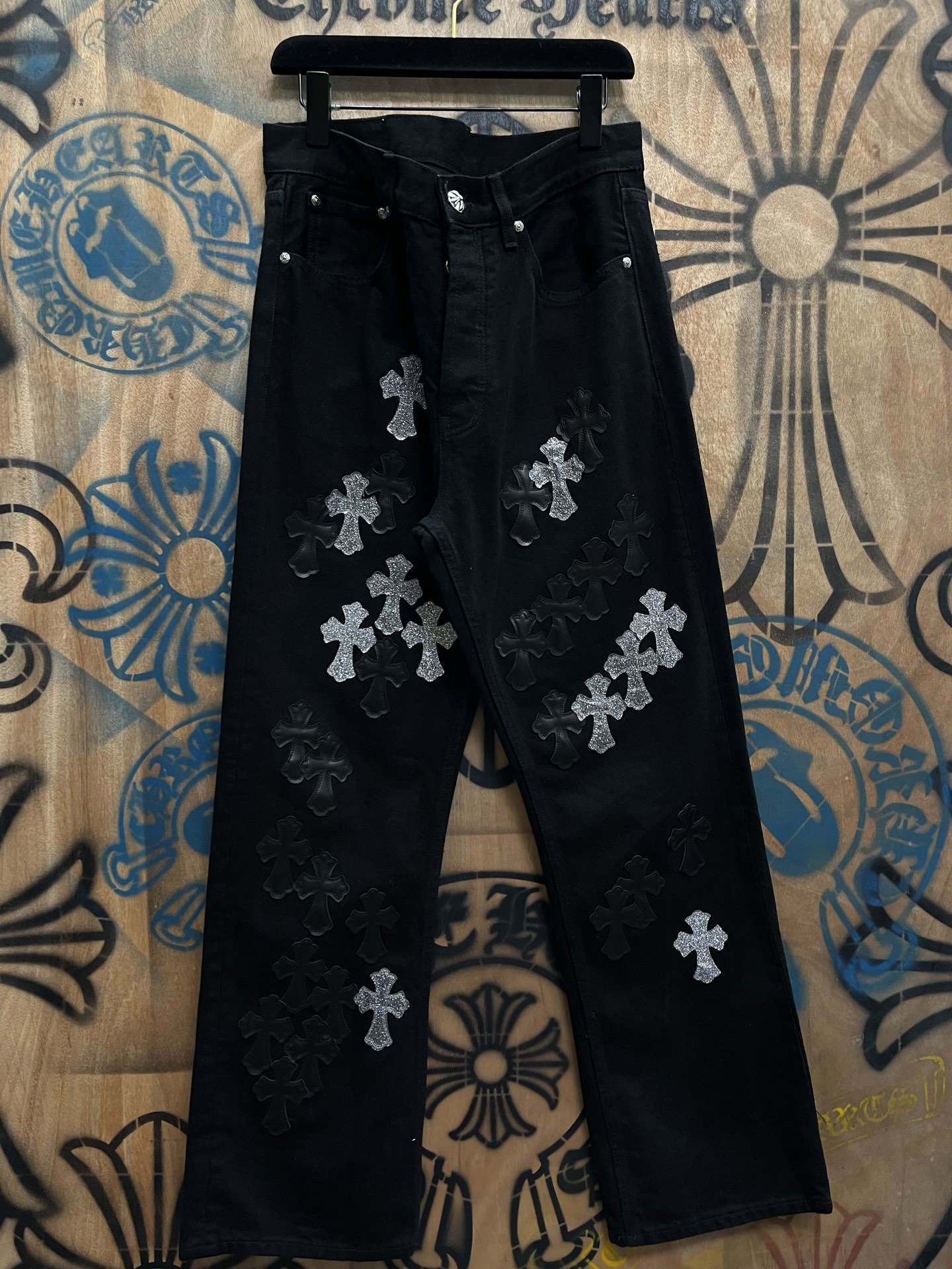 Cheap Chrome Hearts Jeans in 216379, $80 USD- [IB216379] - Replica Chrome Hearts Jeans