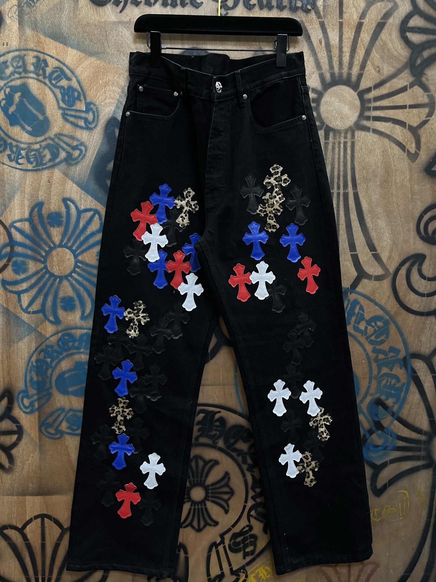 Cheap Chrome Hearts Jeans in 216382, $80 USD- [IB216382] - Replica Chrome Hearts Jeans