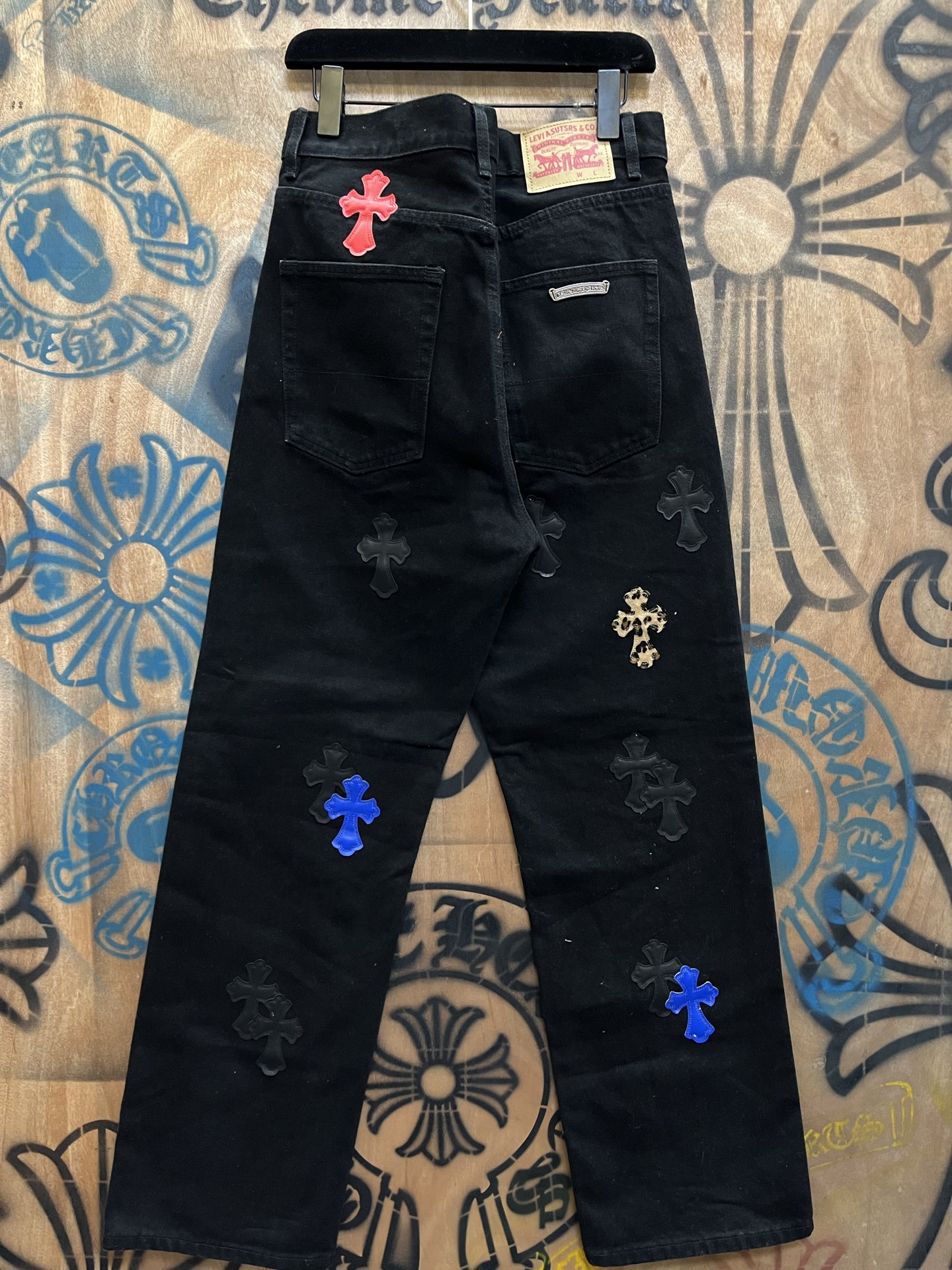 Cheap Chrome Hearts Jeans in 216382, $80 USD- [IB216382] - Replica Chrome Hearts Jeans