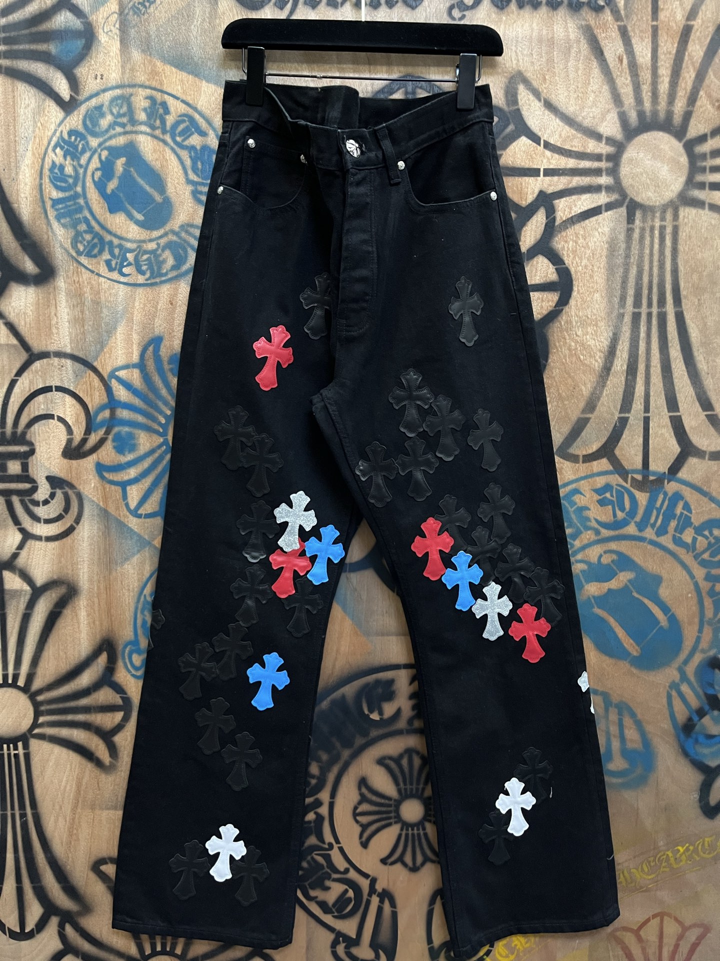 Cheap Chrome Hearts Jeans in 216383, $80 USD- [IB216383] - Replica Chrome Hearts Jeans