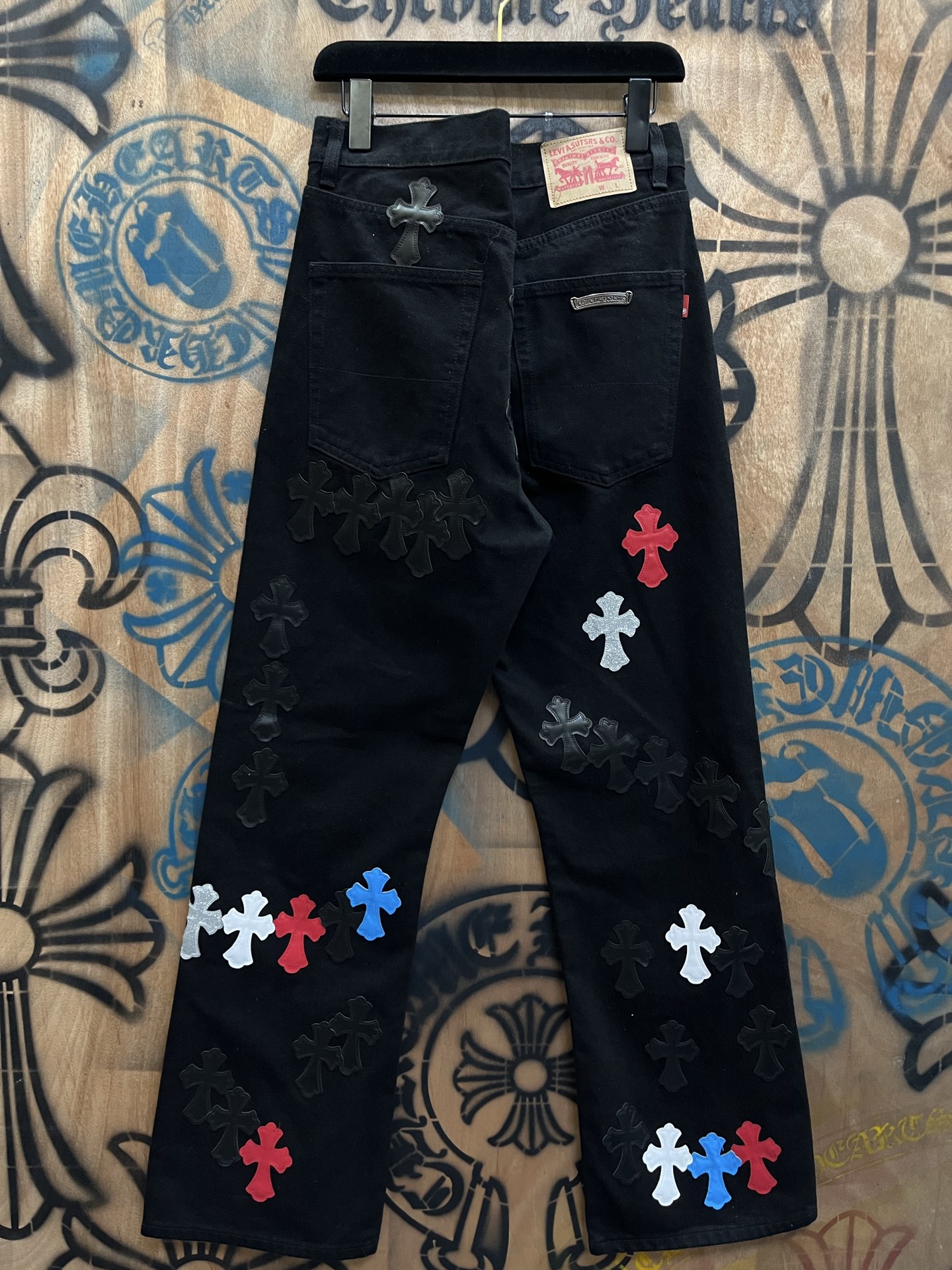 Cheap Chrome Hearts Jeans in 216383, $80 USD- [IB216383] - Replica Chrome Hearts Jeans