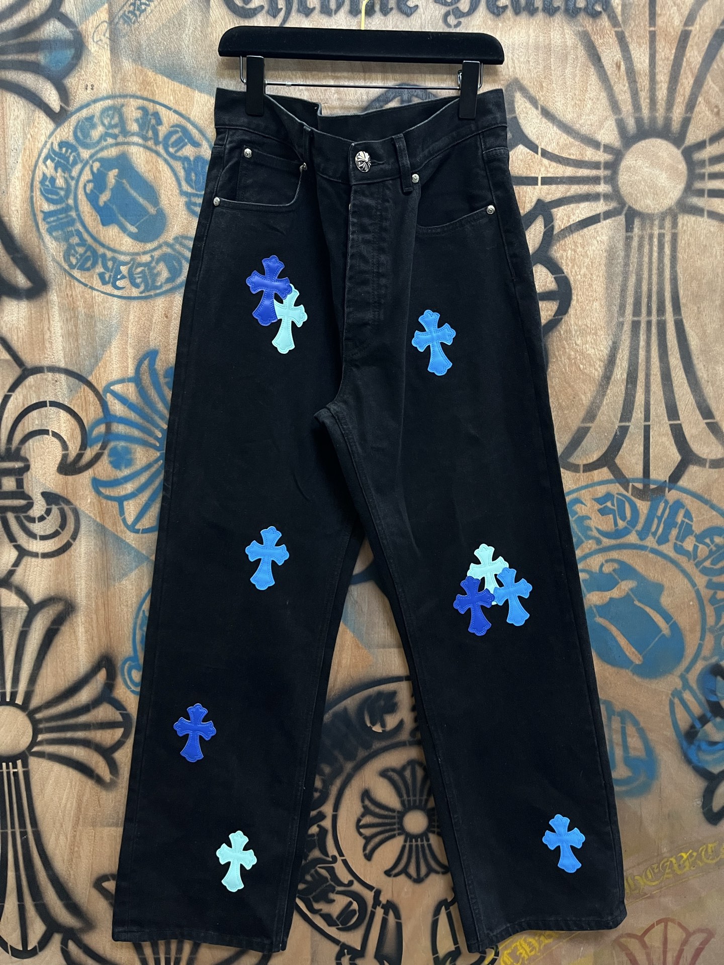 Cheap Chrome Hearts Jeans in 216384, $80 USD- [IB216384] - Replica Chrome Hearts Jeans