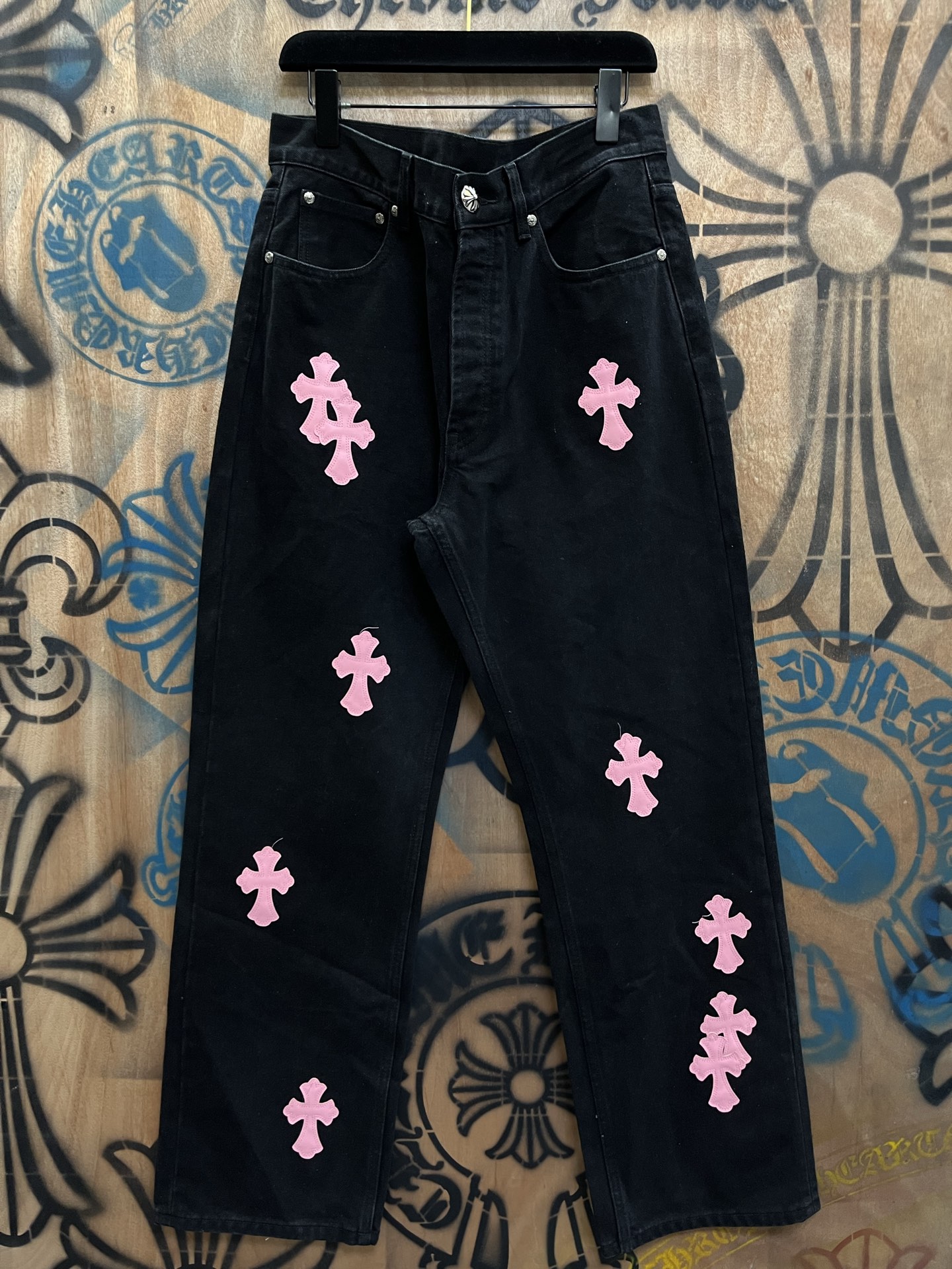 Cheap Chrome Hearts Jeans in 216385, $80 USD- [IB216385] - Replica Chrome Hearts Jeans