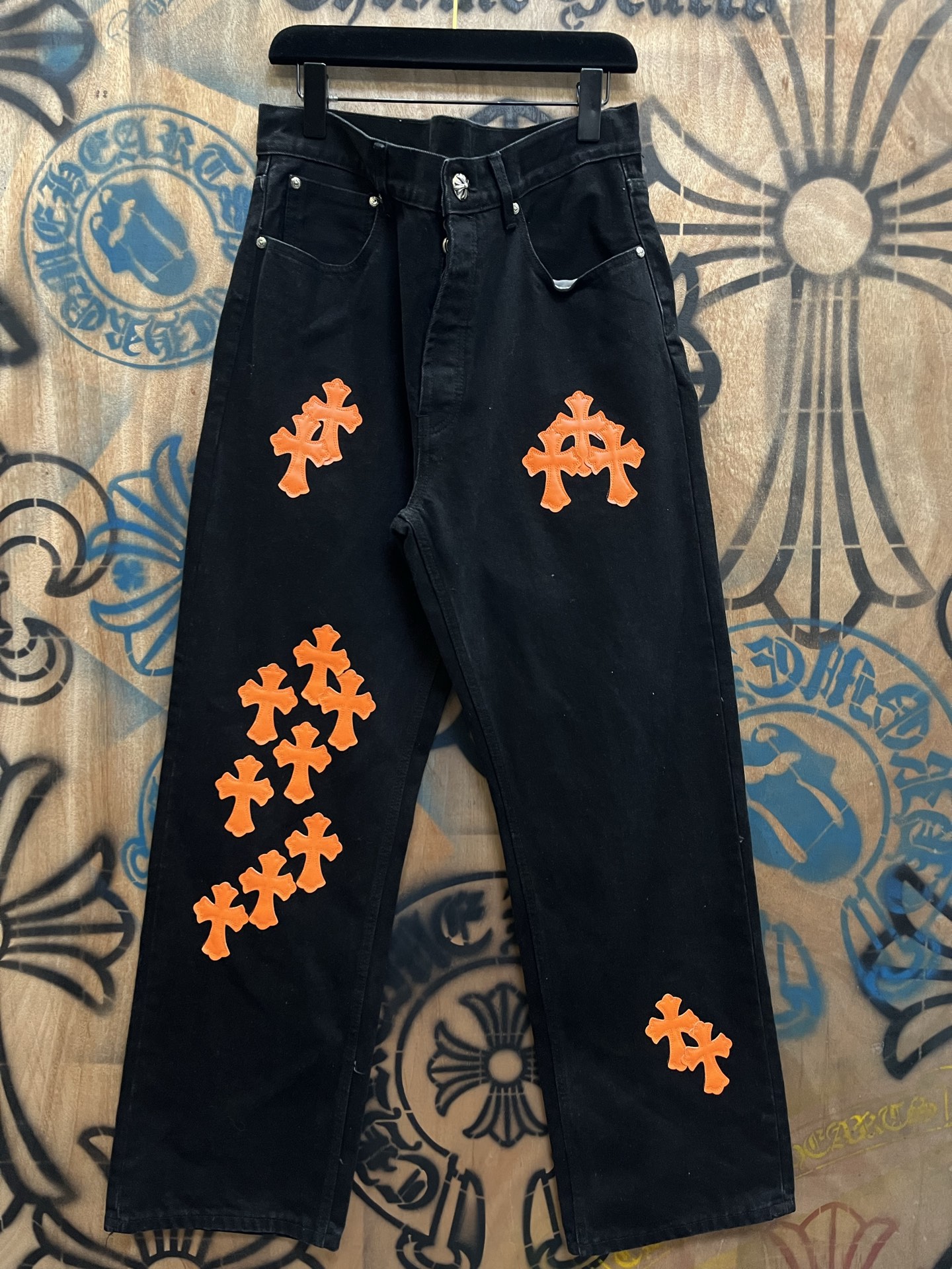 Cheap Chrome Hearts Jeans in 216386, $80 USD- [IB216386] - Replica Chrome Hearts Jeans