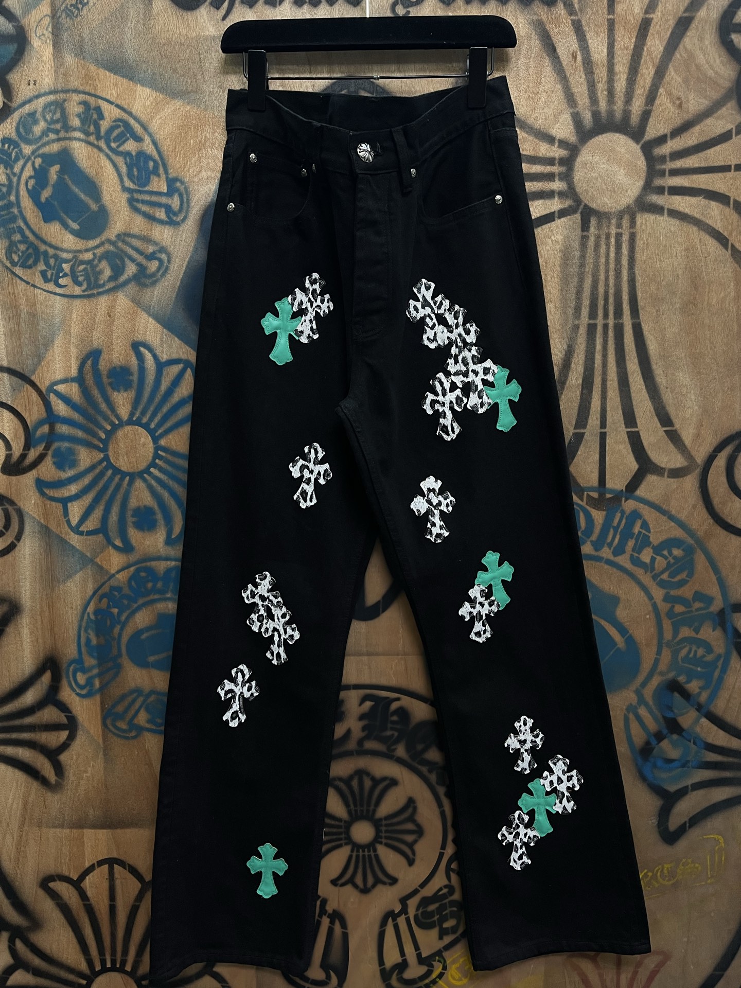 Cheap Chrome Hearts Jeans in 216389, $80 USD- [IB216389] - Replica Chrome Hearts Jeans