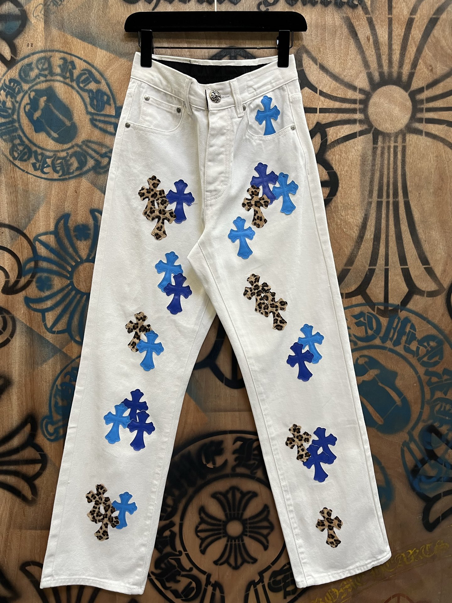 Cheap Chrome Hearts Jeans in 216395, $80 USD- [IB216395] - Replica Chrome Hearts Jeans