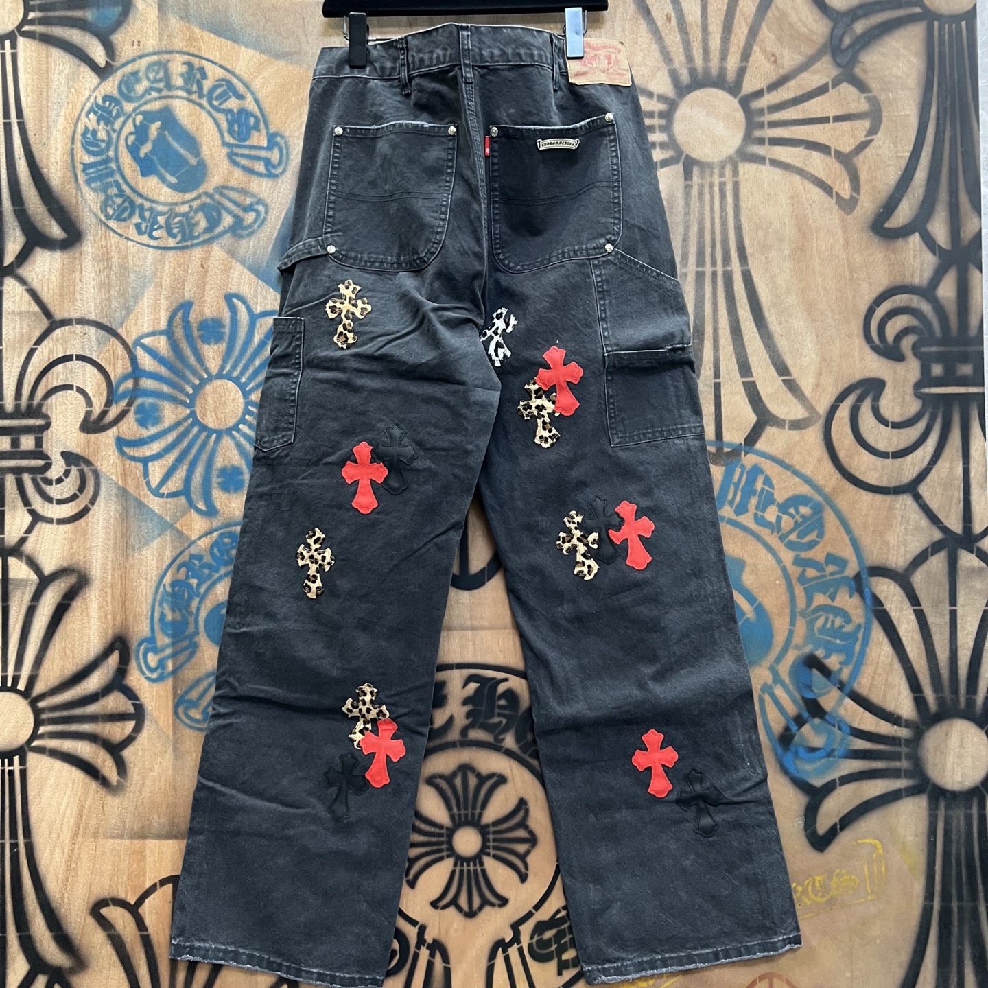 Cheap Chrome Hearts Jeans in 216410, $80 USD- [IB216410] - Replica Chrome Hearts Jeans