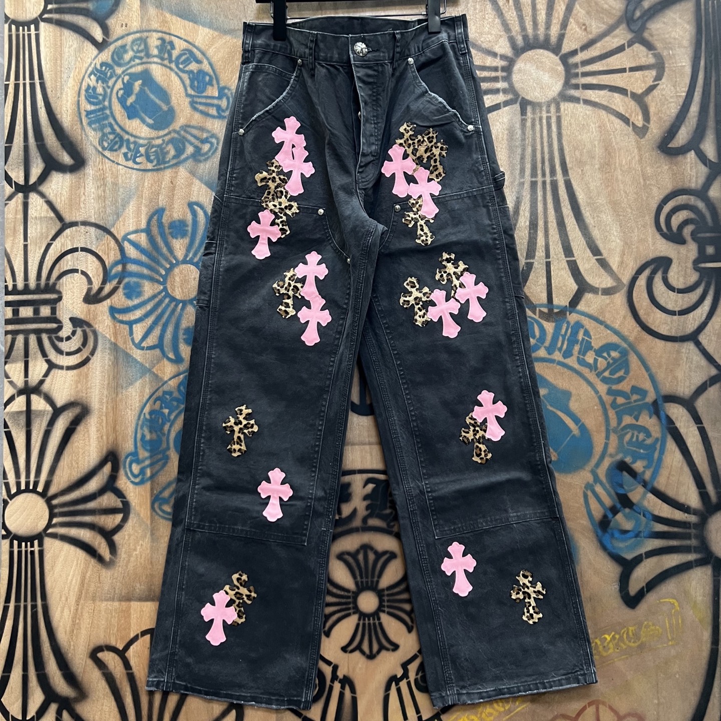 Cheap Chrome Hearts Jeans in 216412, $80 USD- [IB216412] - Replica Chrome Hearts Jeans
