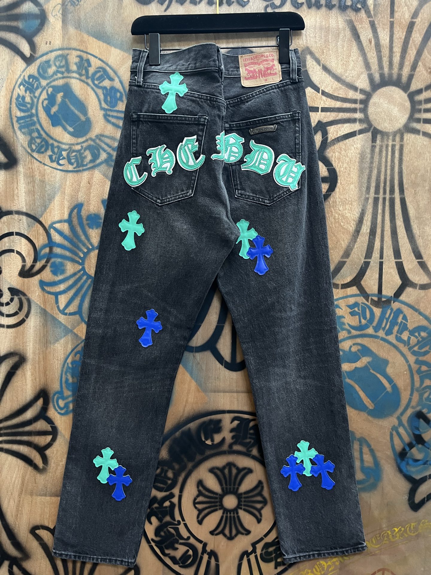 Cheap Chrome Hearts Jeans in 216413, $80 USD- [IB216413] - Replica Chrome Hearts Jeans