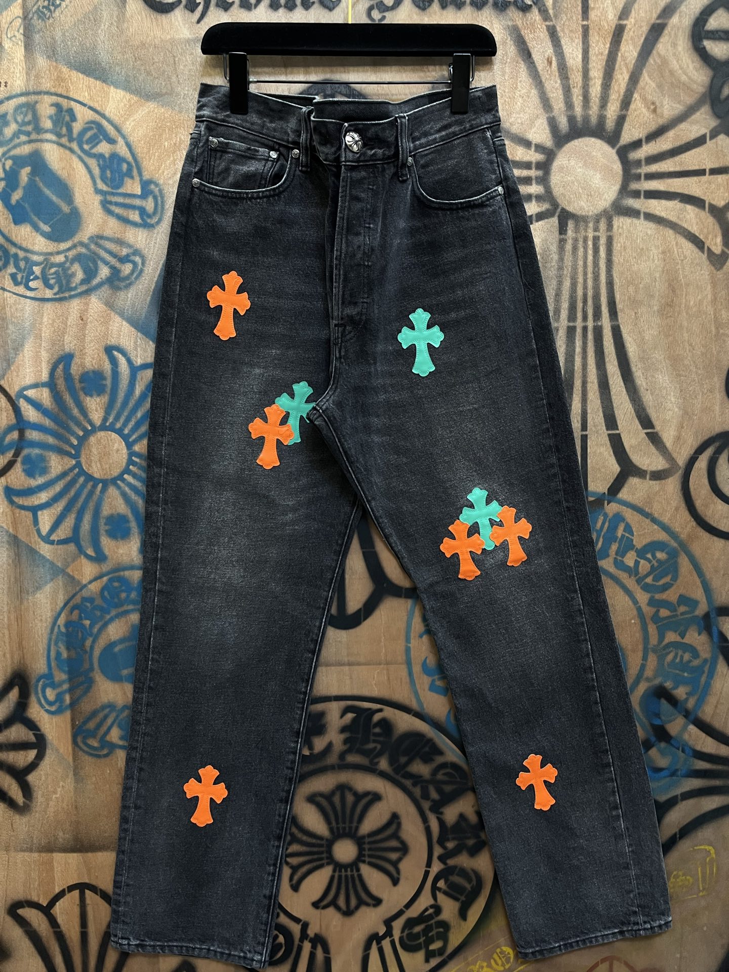 Cheap Chrome Hearts Jeans in 216414, $80 USD- [IB216414] - Replica Chrome Hearts Jeans
