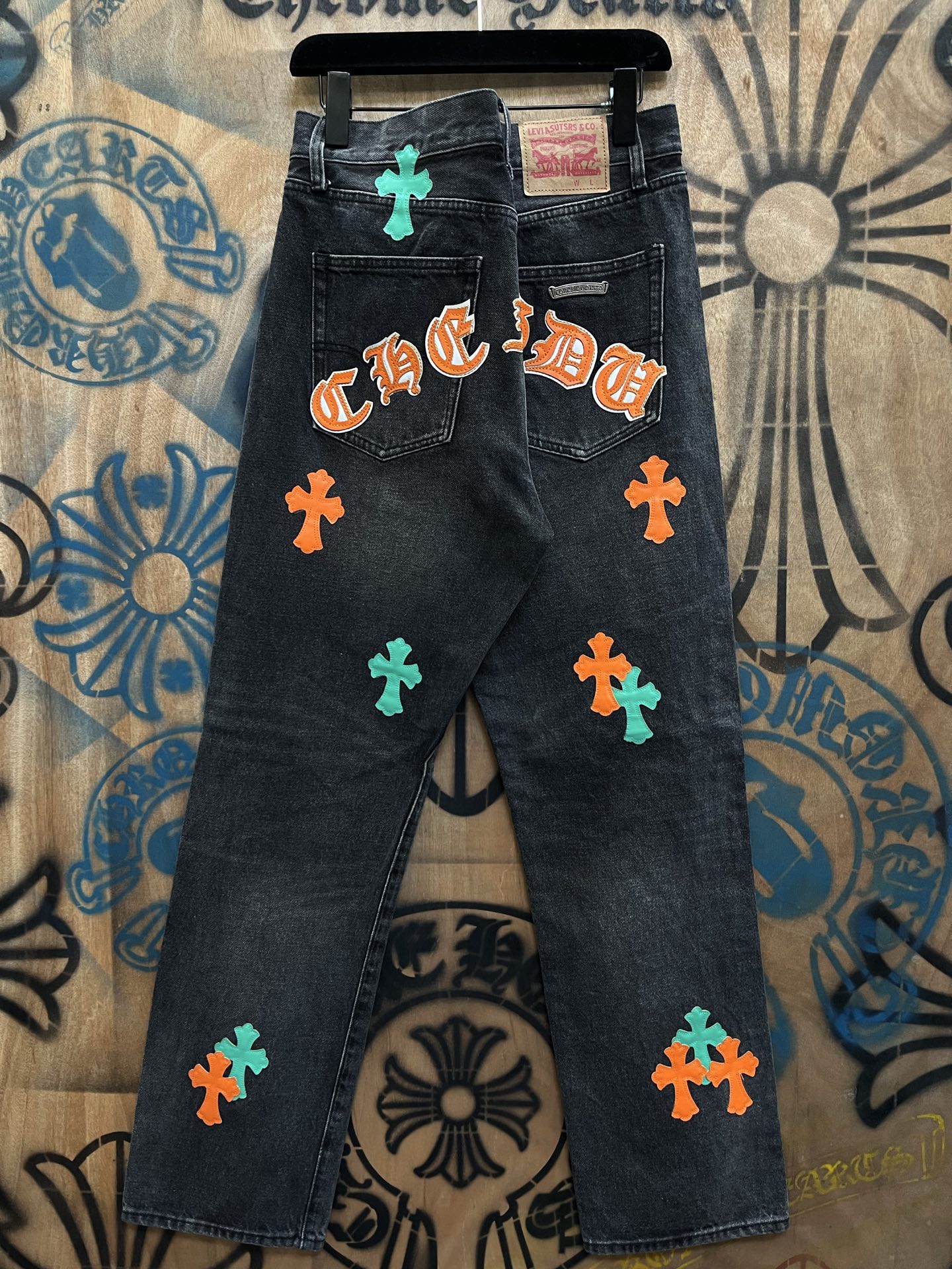 Cheap Chrome Hearts Jeans in 216414, $80 USD- [IB216414] - Replica Chrome Hearts Jeans