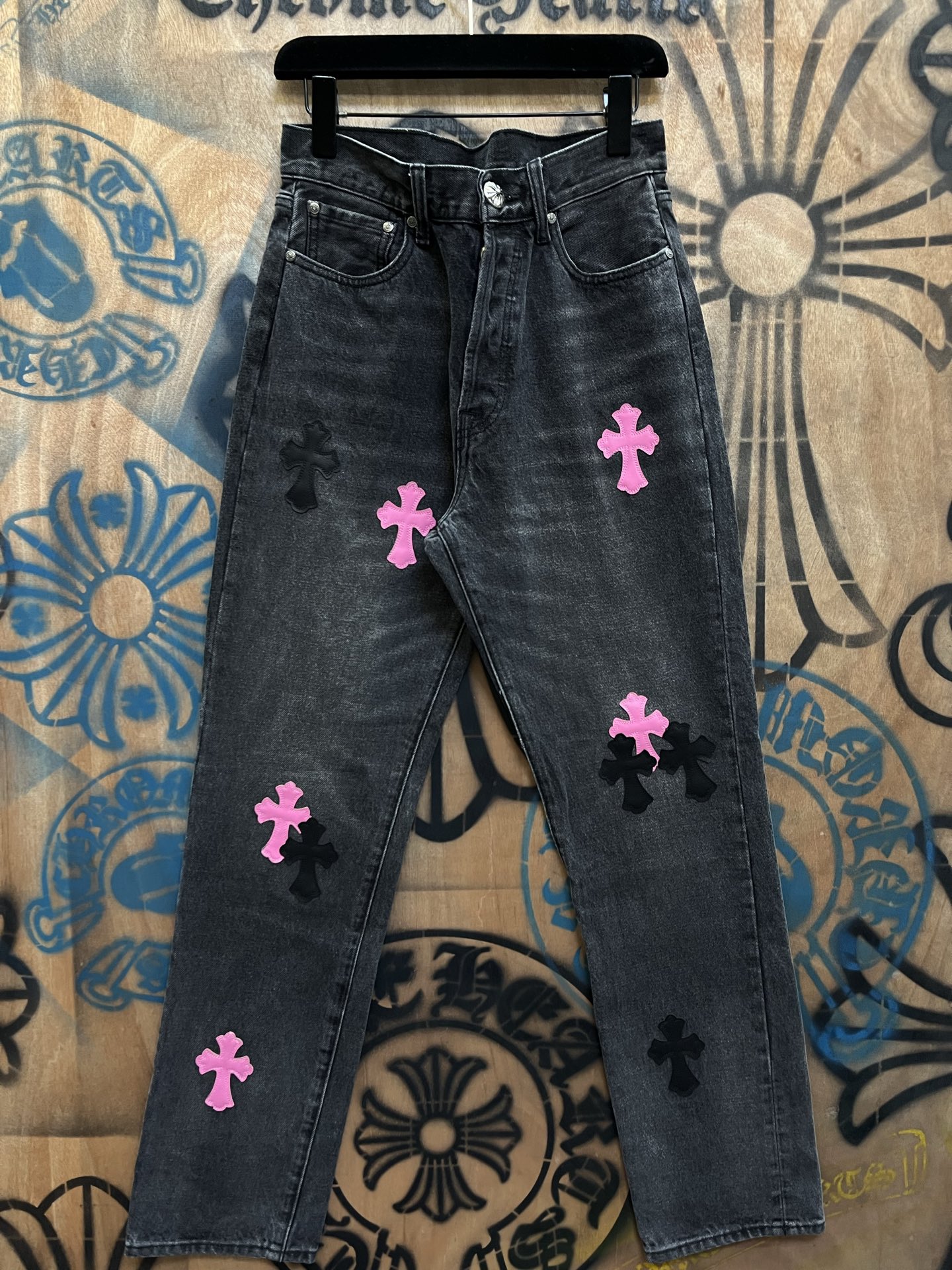 Cheap Chrome Hearts Jeans in 216415, $80 USD- [IB216415] - Replica Chrome Hearts Jeans