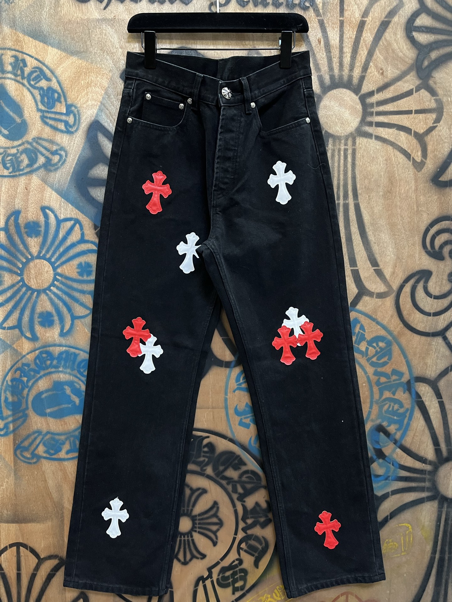 Cheap Chrome Hearts Jeans in 216416, $80 USD- [IB216416] - Replica Chrome Hearts Jeans