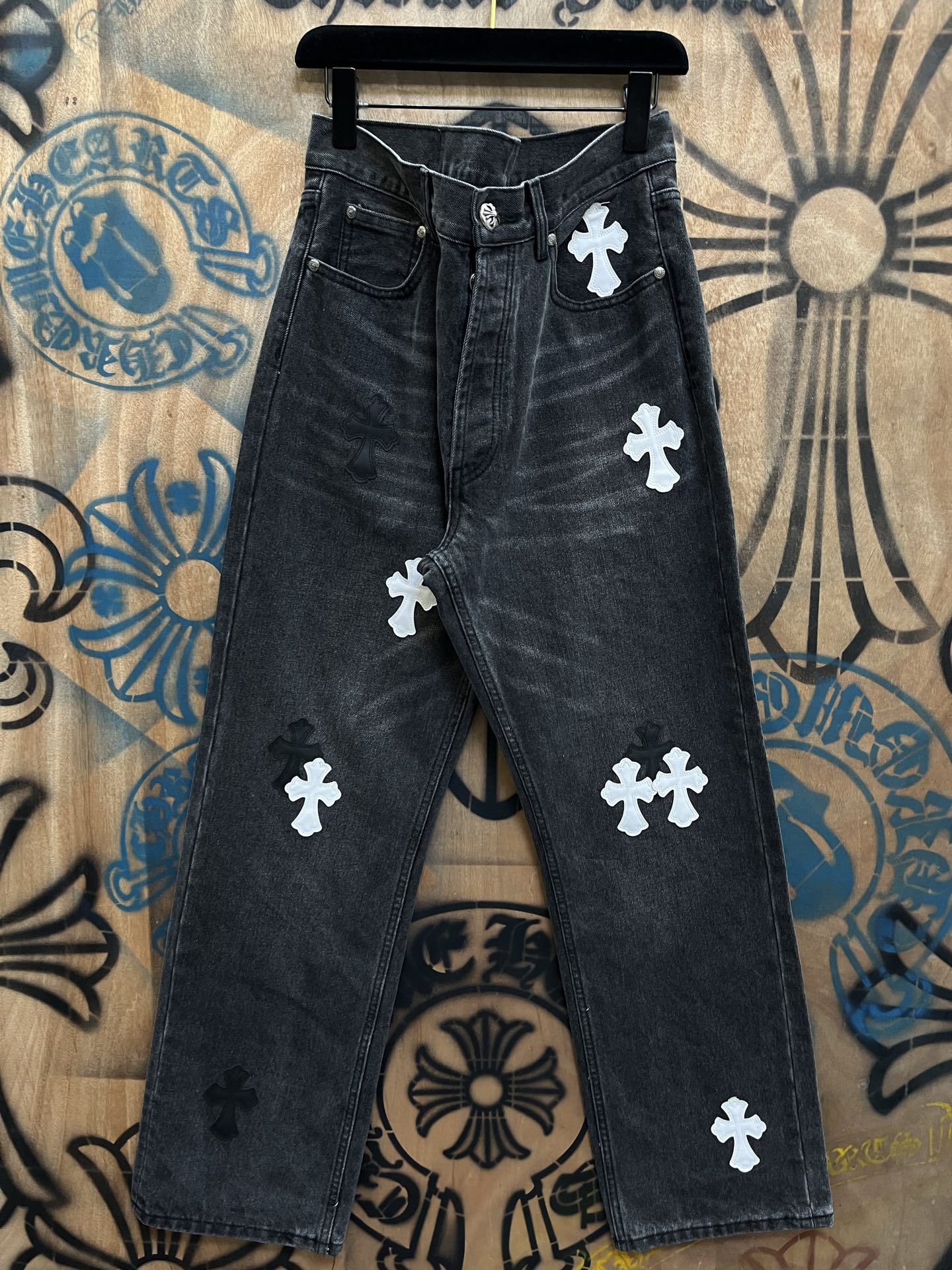 Cheap Chrome Hearts Jeans in 216417, $80 USD- [IB216417] - Replica Chrome Hearts Jeans
