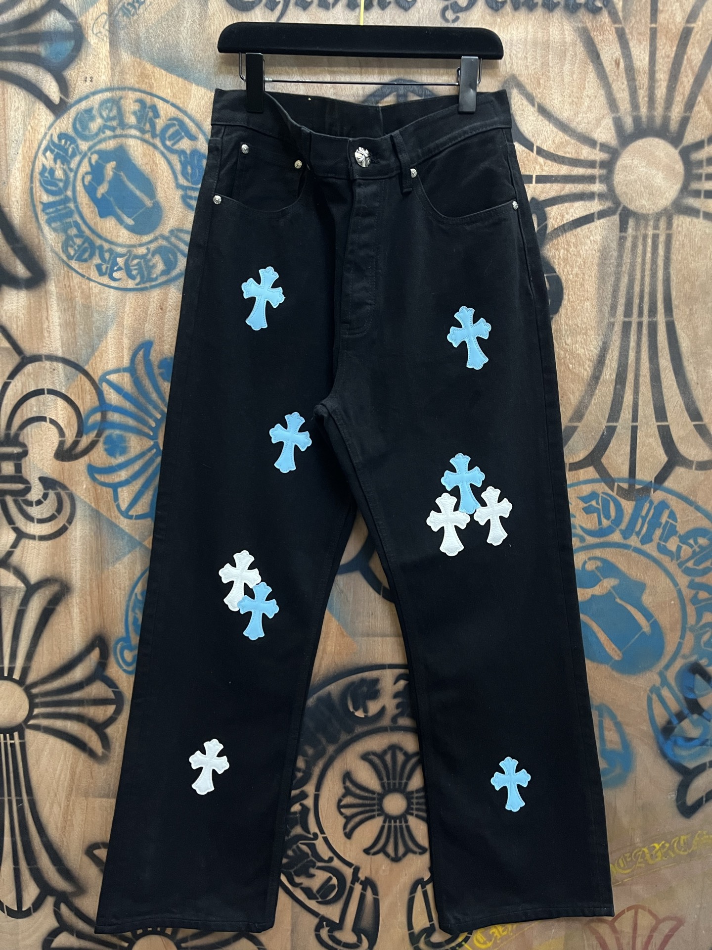 Cheap Chrome Hearts Jeans in 216418, $80 USD- [IB216418] - Replica Chrome Hearts Jeans