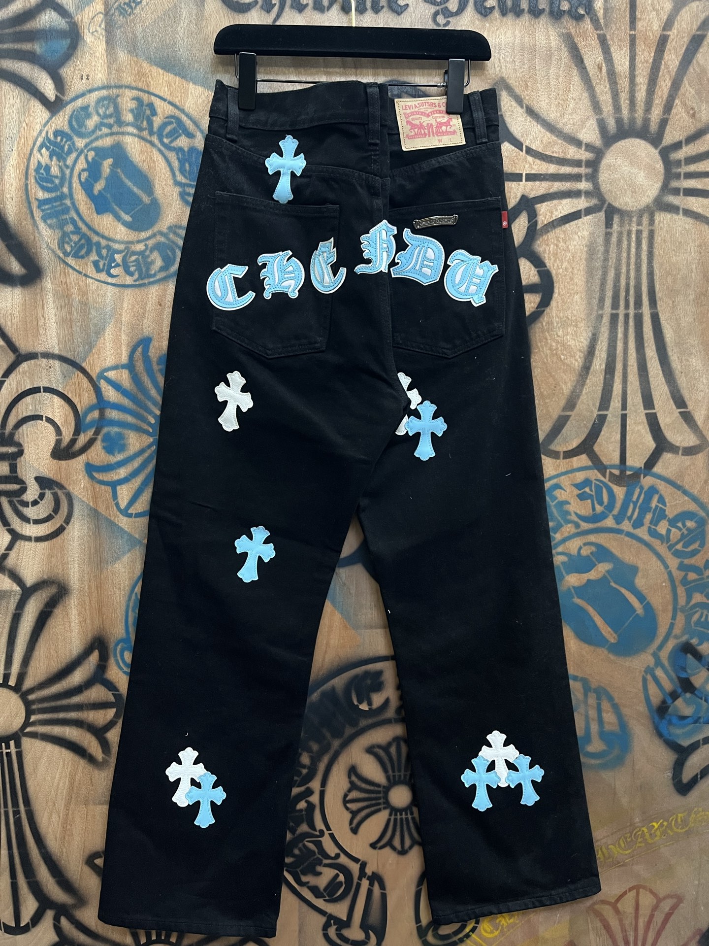 Cheap Chrome Hearts Jeans in 216418, $80 USD- [IB216418] - Replica Chrome Hearts Jeans
