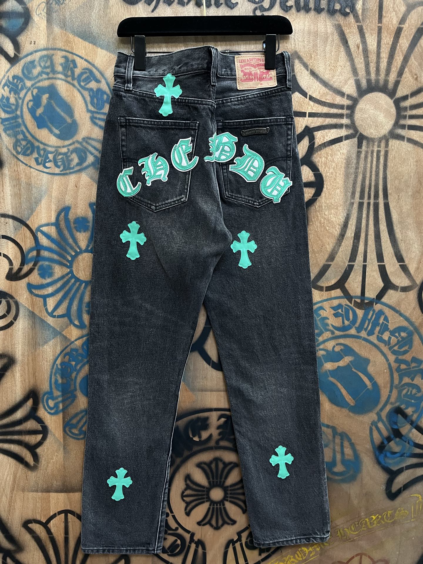 Cheap Chrome Hearts Jeans in 216419, $80 USD- [IB216419] - Replica Chrome Hearts Jeans