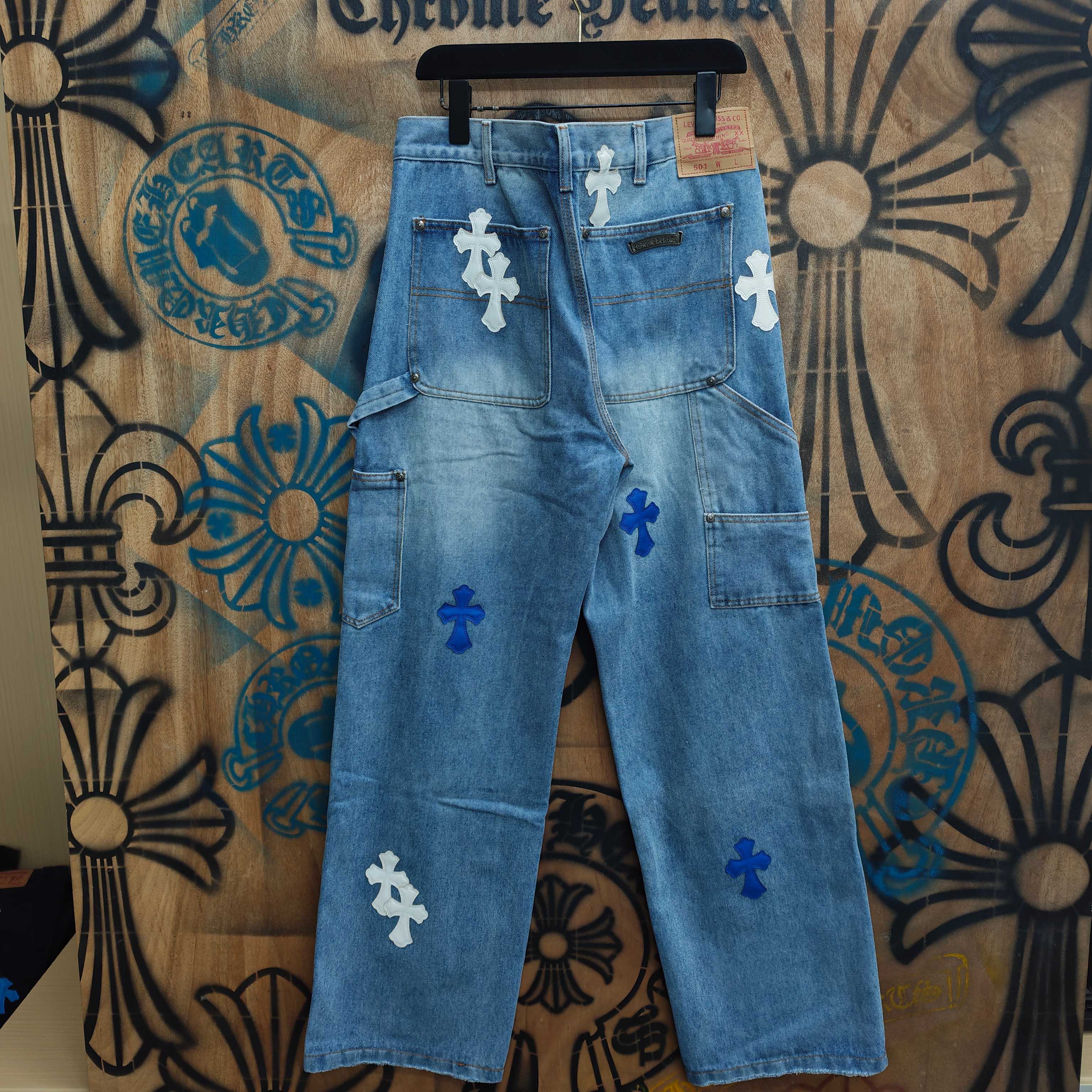 Cheap Chrome Hearts Jeans in 216420, $80 USD- [IB216420] - Replica Chrome Hearts Jeans