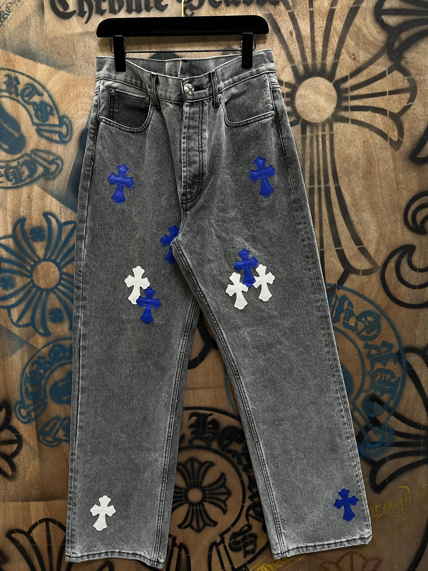 Cheap Chrome Hearts Jeans in 216430, $80 USD- [IB216430] - Replica Chrome Hearts Jeans