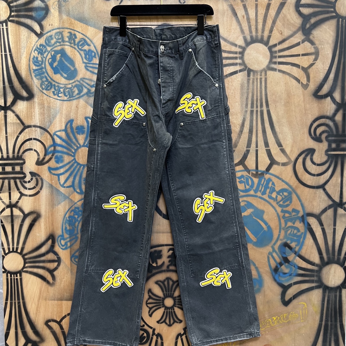 Cheap Chrome Hearts Jeans in 216438, $80 USD- [IB216438] - Replica Chrome Hearts Jeans