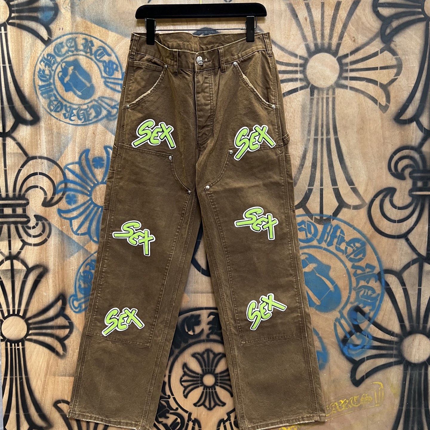 Cheap Chrome Hearts Jeans in 216439, $80 USD- [IB216439] - Replica Chrome Hearts Jeans