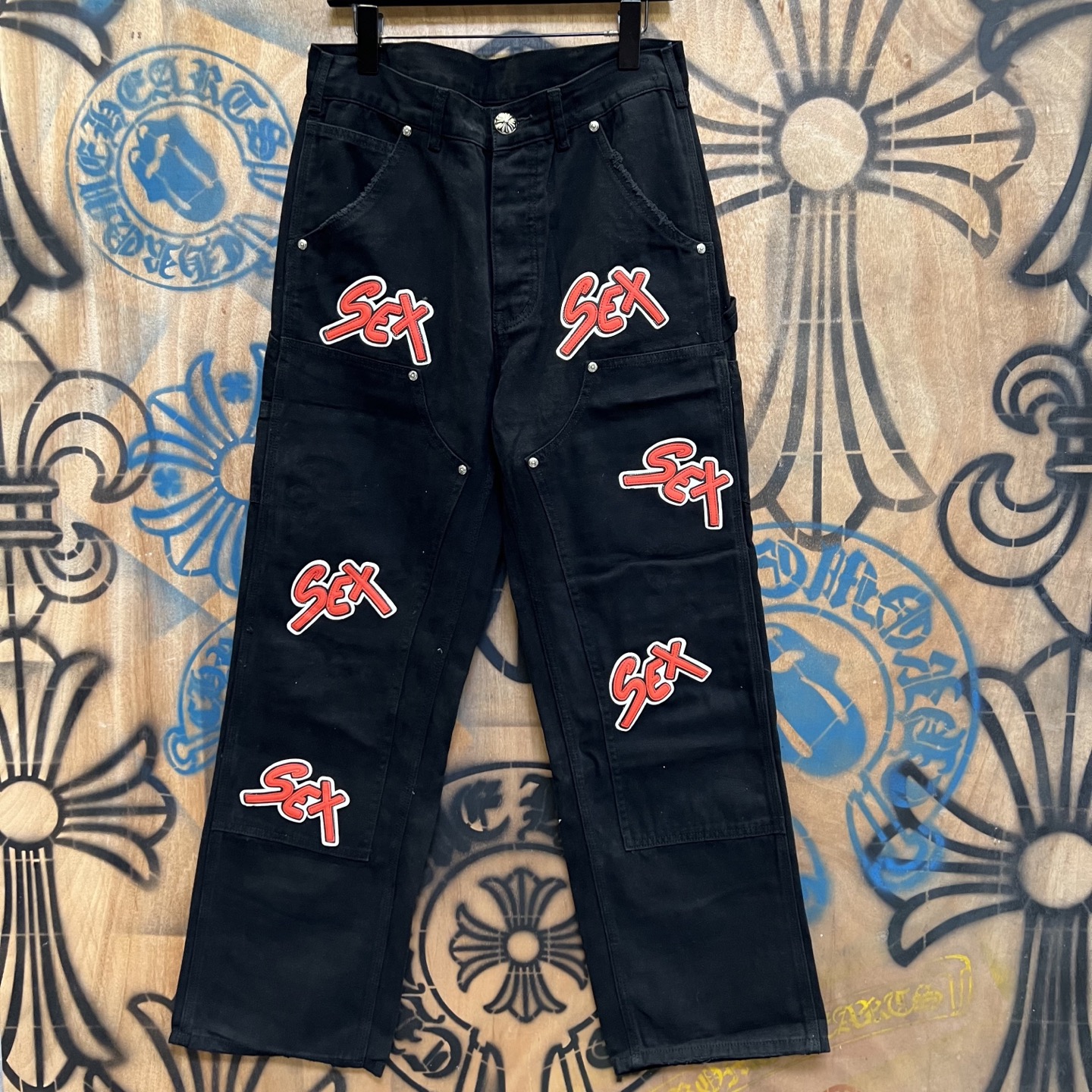Cheap Chrome Hearts Jeans in 216440, $80 USD- [IB216440] - Replica Chrome Hearts Jeans